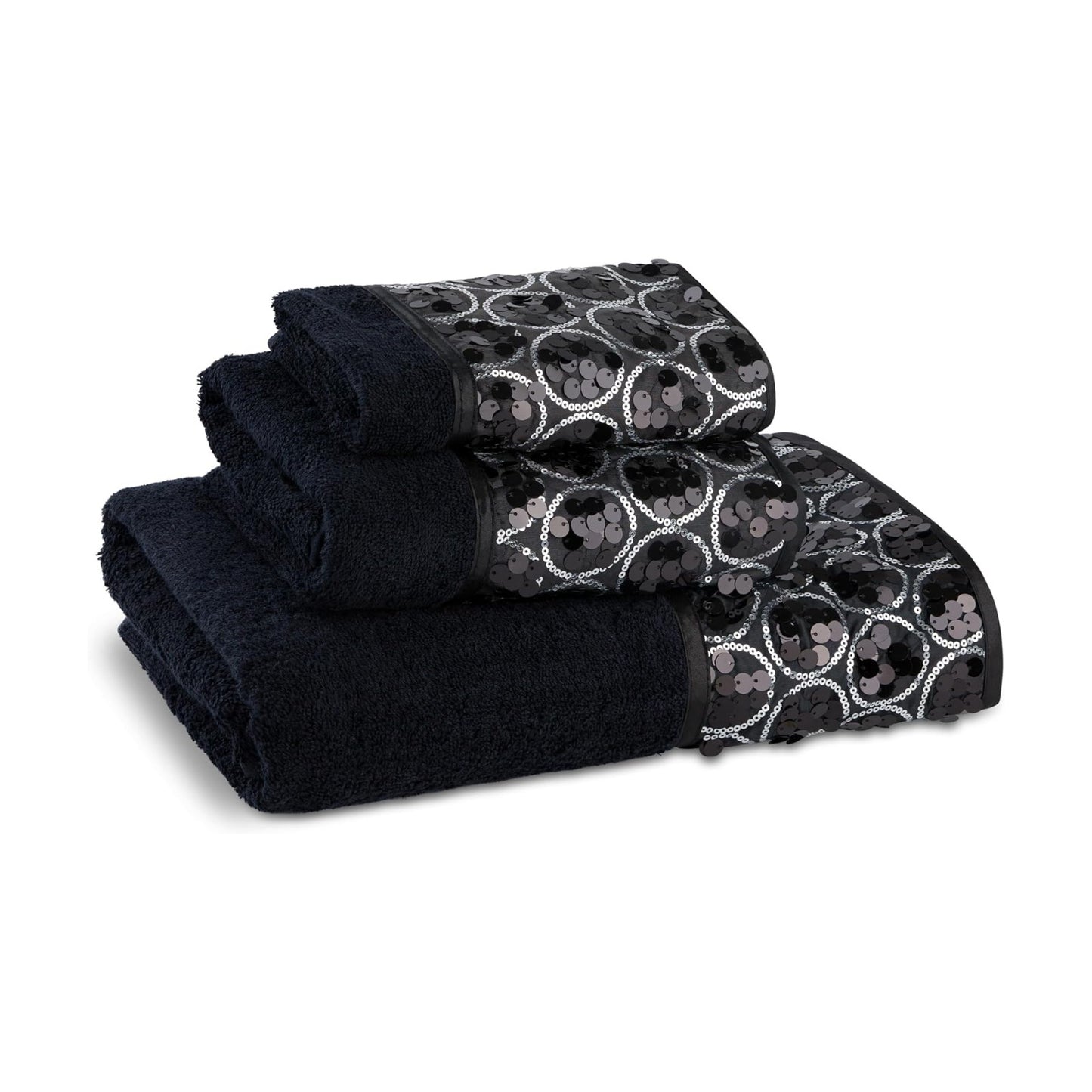 Zahari Home Sinatra 3 Piece Bathroom Towel Set Bath Towel Hand Towel Wash Cloth Absorbent, Black