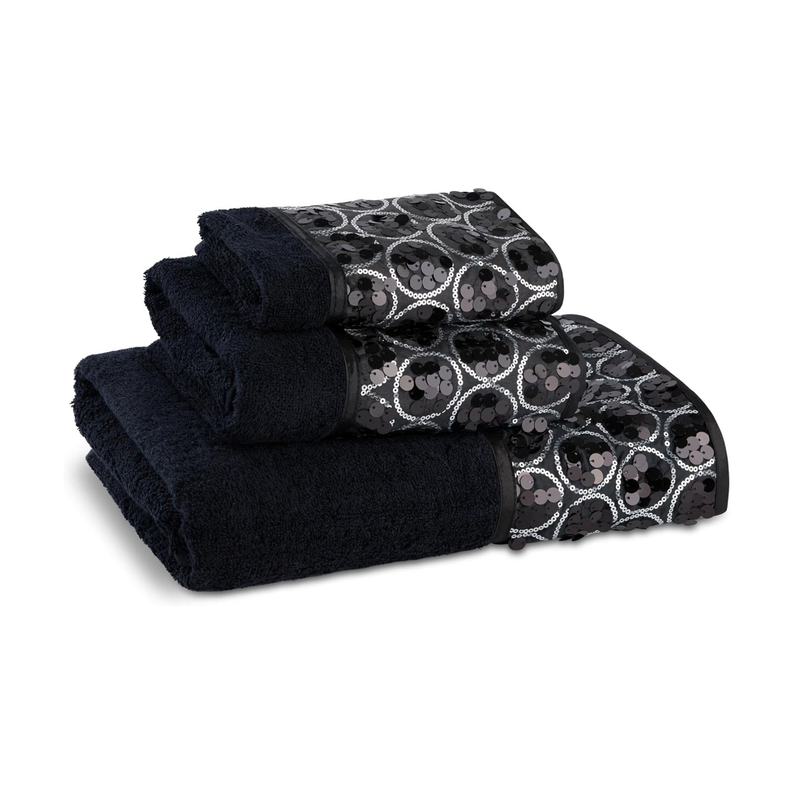 Zahari Home Sinatra 3 Piece Bathroom Towel Set Bath Towel Hand Towel Wash Cloth Absorbent, Black