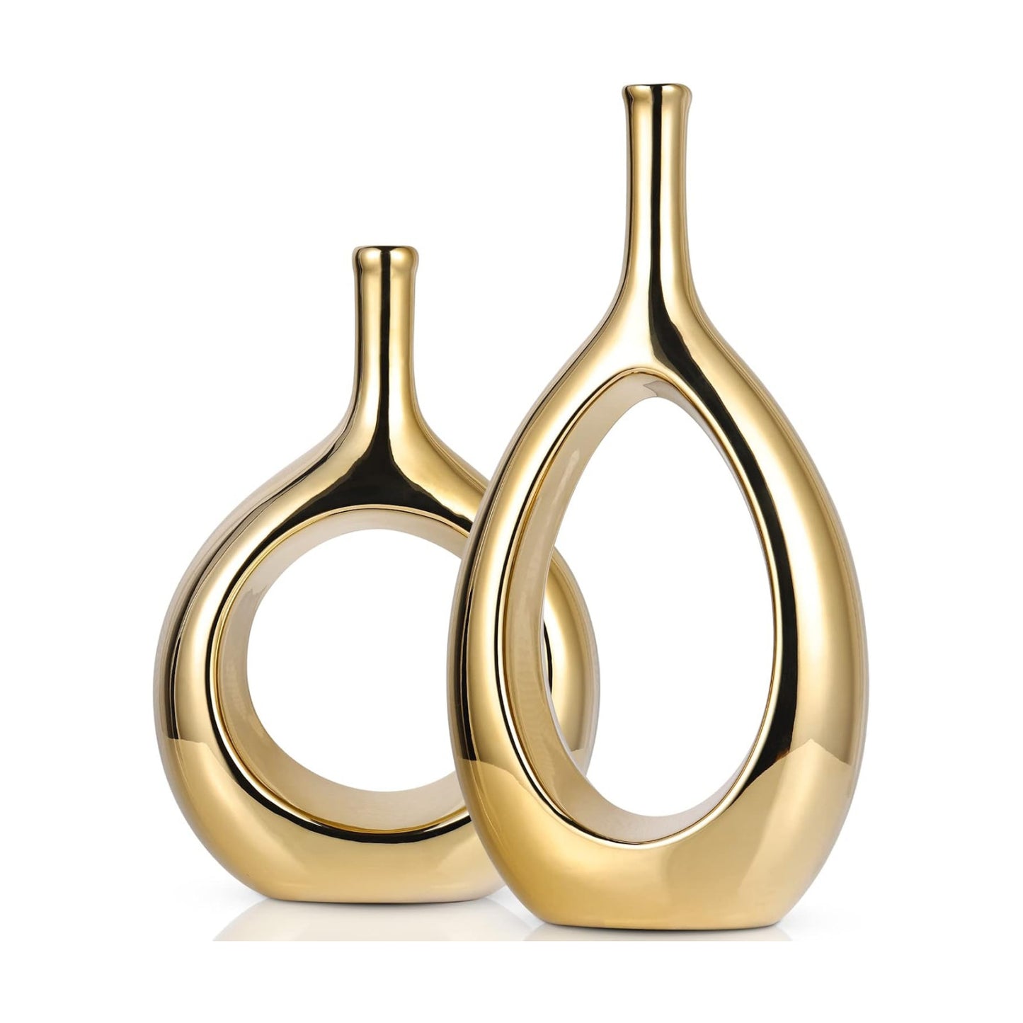 Vase Ceramic Gold Vases Home Decor / Glossy Gold