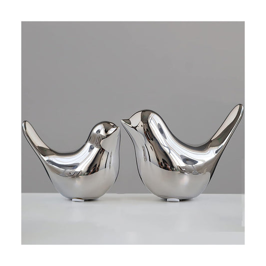 Small Birds Statues Gold Home Decor Modern Style Figurine Decorative / Medium & Large / Silver