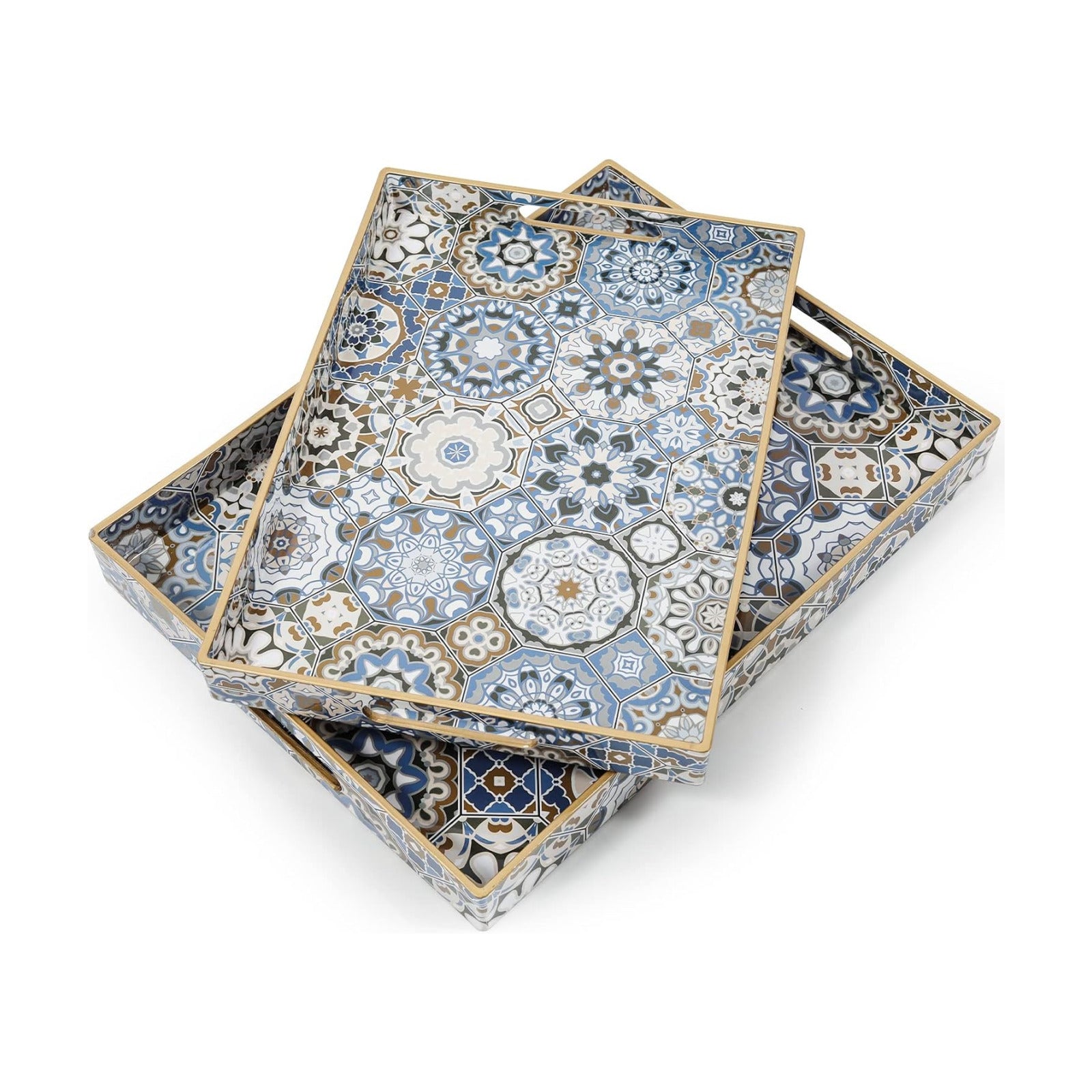 Serving Tray / 15.7 x 11.8 x 1.6 / Bohemian Blue / Set of 2