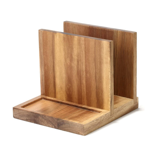 Napkin salt pepper holder Wooden Napkin Holder for Salt and Pepper Shakers Caddy / Natural