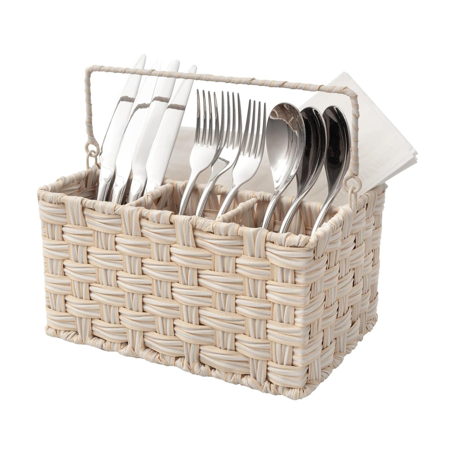 Wicker Utensil Organizer / Butter Milk
