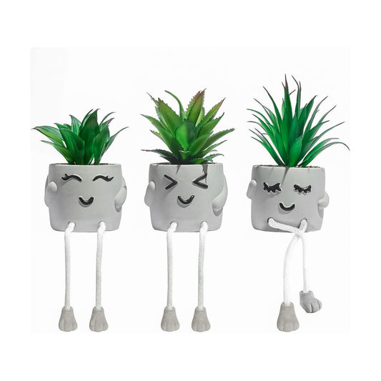fake succulents plants artificial for desk decor / Collection A / Set of 3