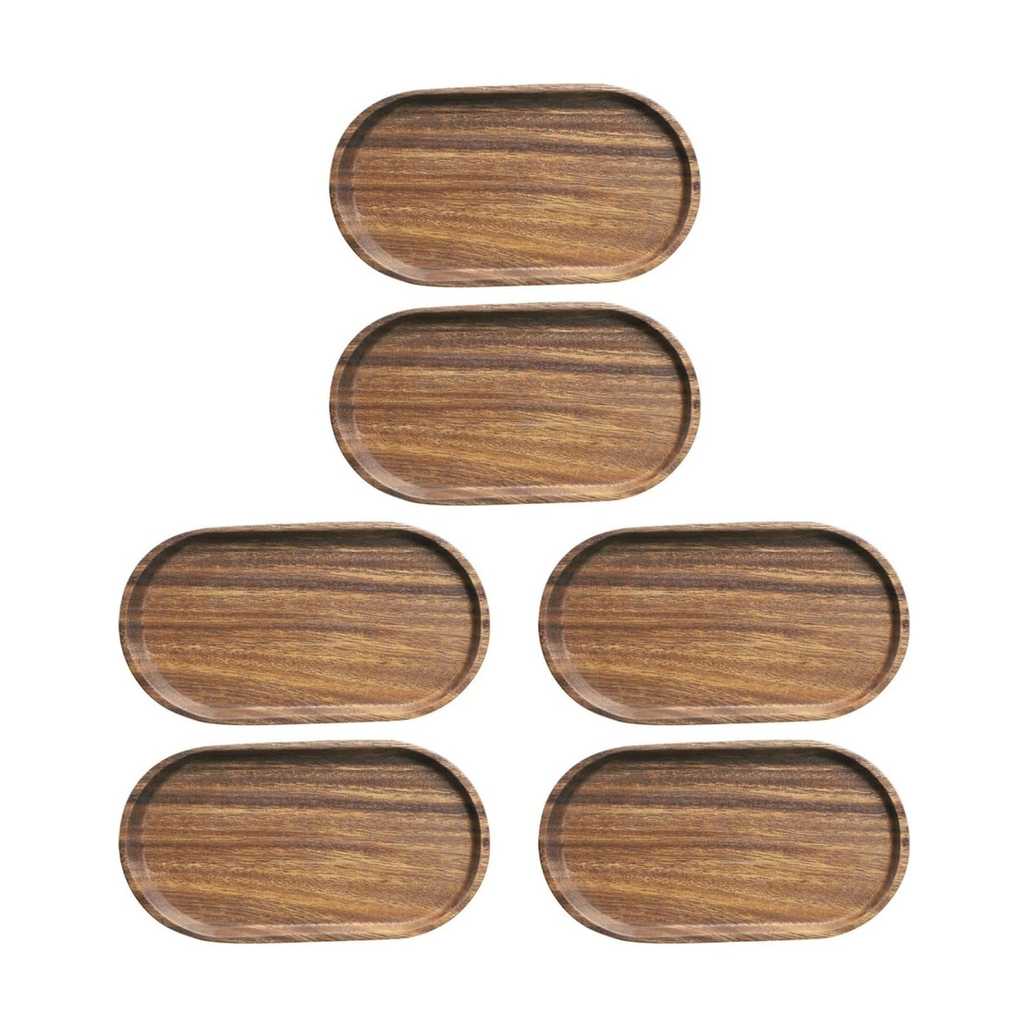 Wooden Serving Trays and Platters Set Oval / Light Coffee Colorx3pcs / 20 x 11.8 x 1.5 / Cmx3pcs