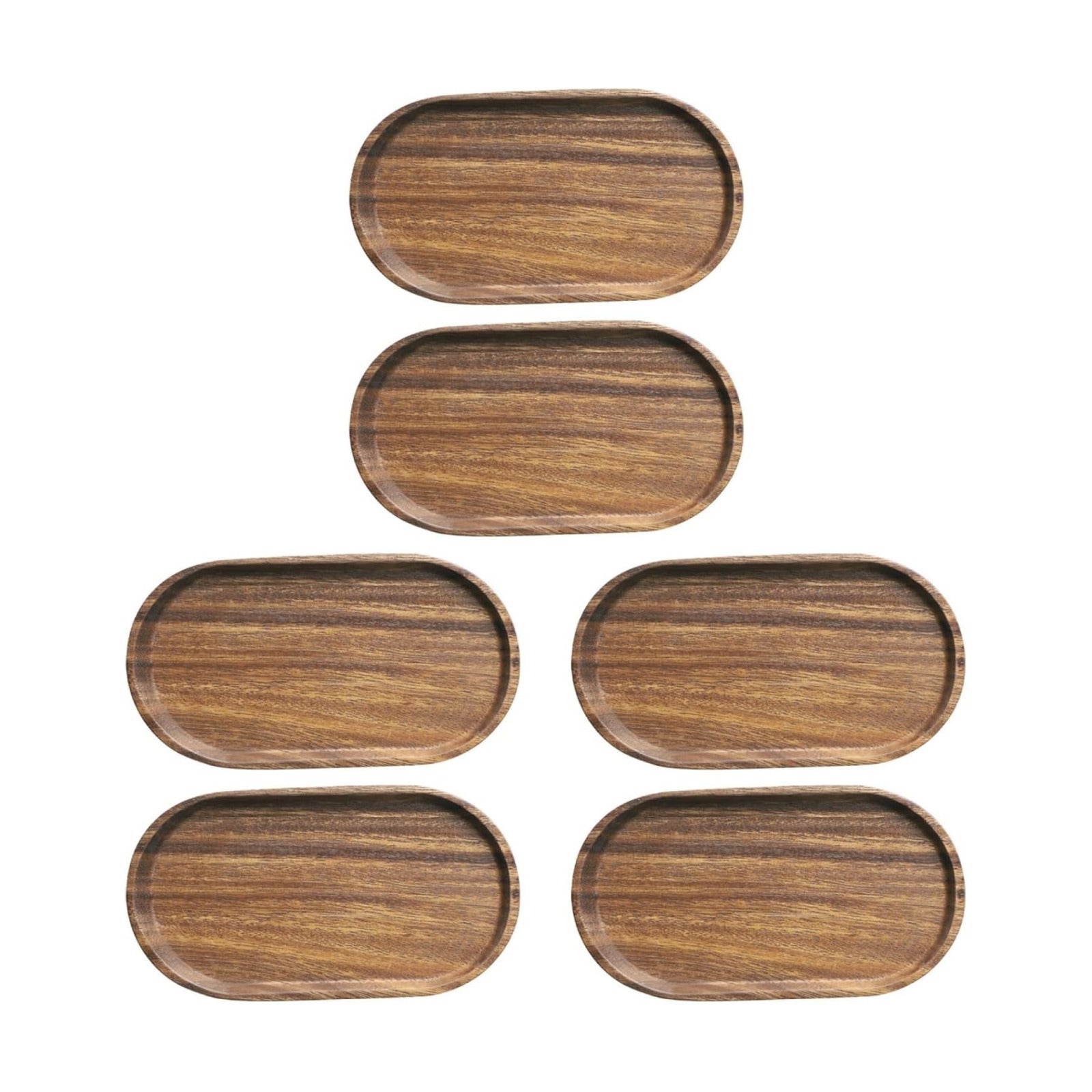 Wooden Serving Trays and Platters Set Oval / Light Coffee Colorx3pcs / 20 x 11.8 x 1.5 / Cmx3pcs