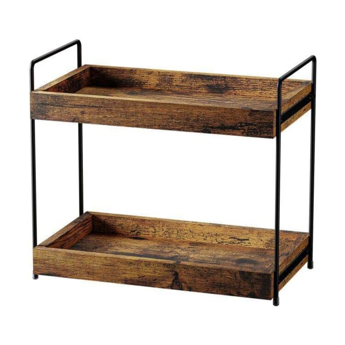2-Tier Wood Bathroom Counter Organizer, Kitchen Spice Rack | Multi-Use Storage Shelf, Holds Toiletries, Cosmetics