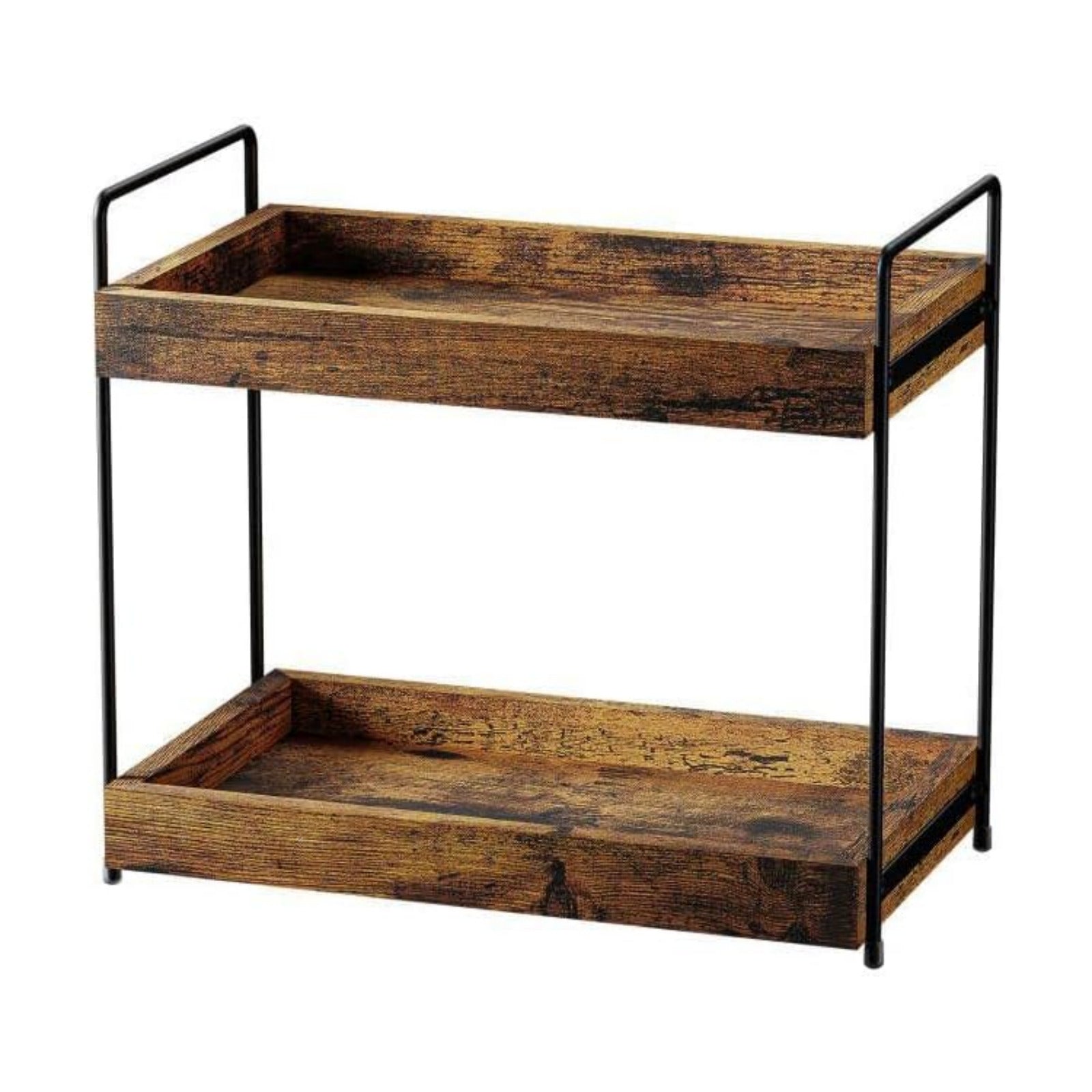 2-Tier Wood Bathroom Counter Organizer, Kitchen Spice Rack | Multi-Use Storage Shelf, Holds Toiletries, Cosmetics