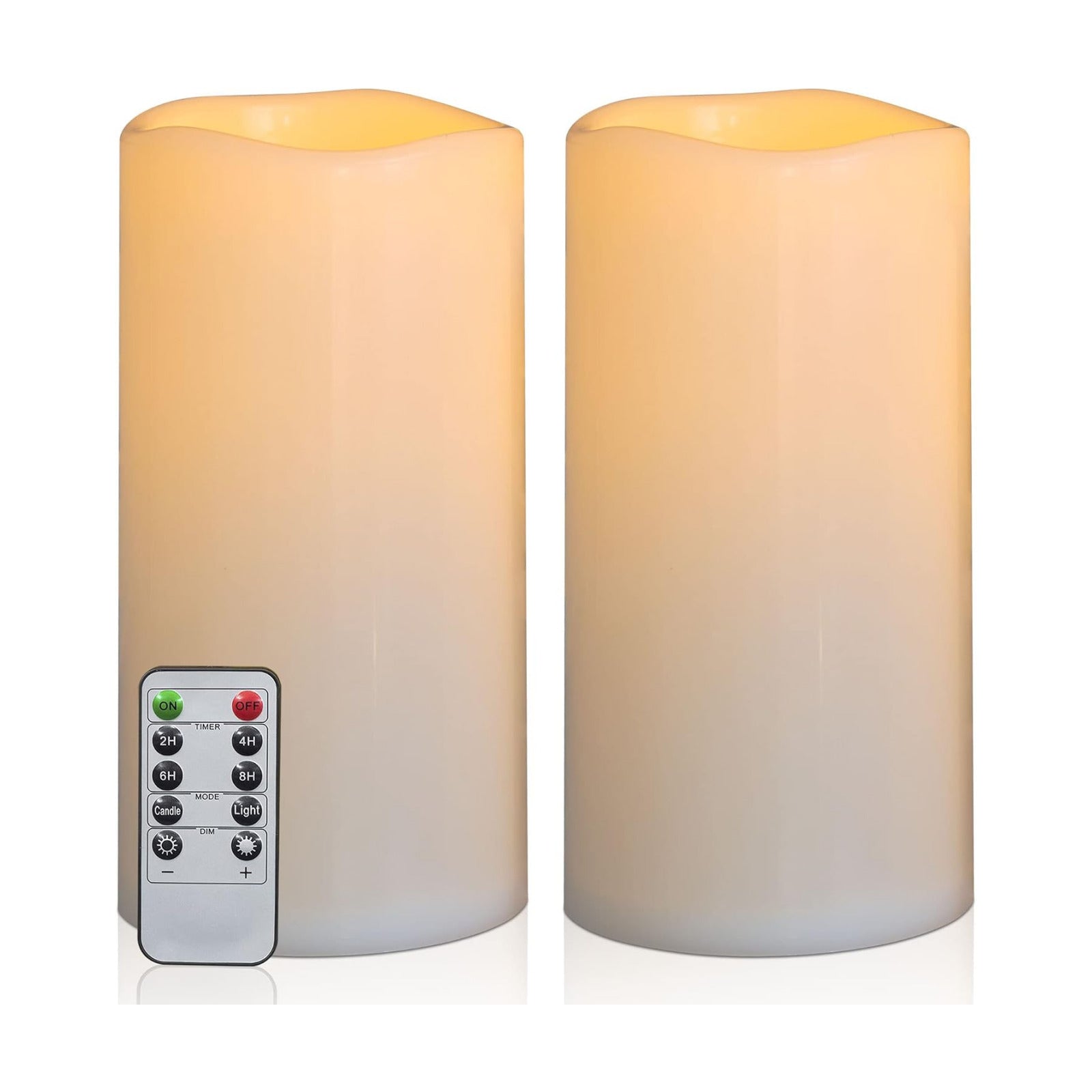 10" x 5" Waterproof Outdoor Flameless Candles Battery Operated LED Flickering Pillar Candles with Remote and Timer for