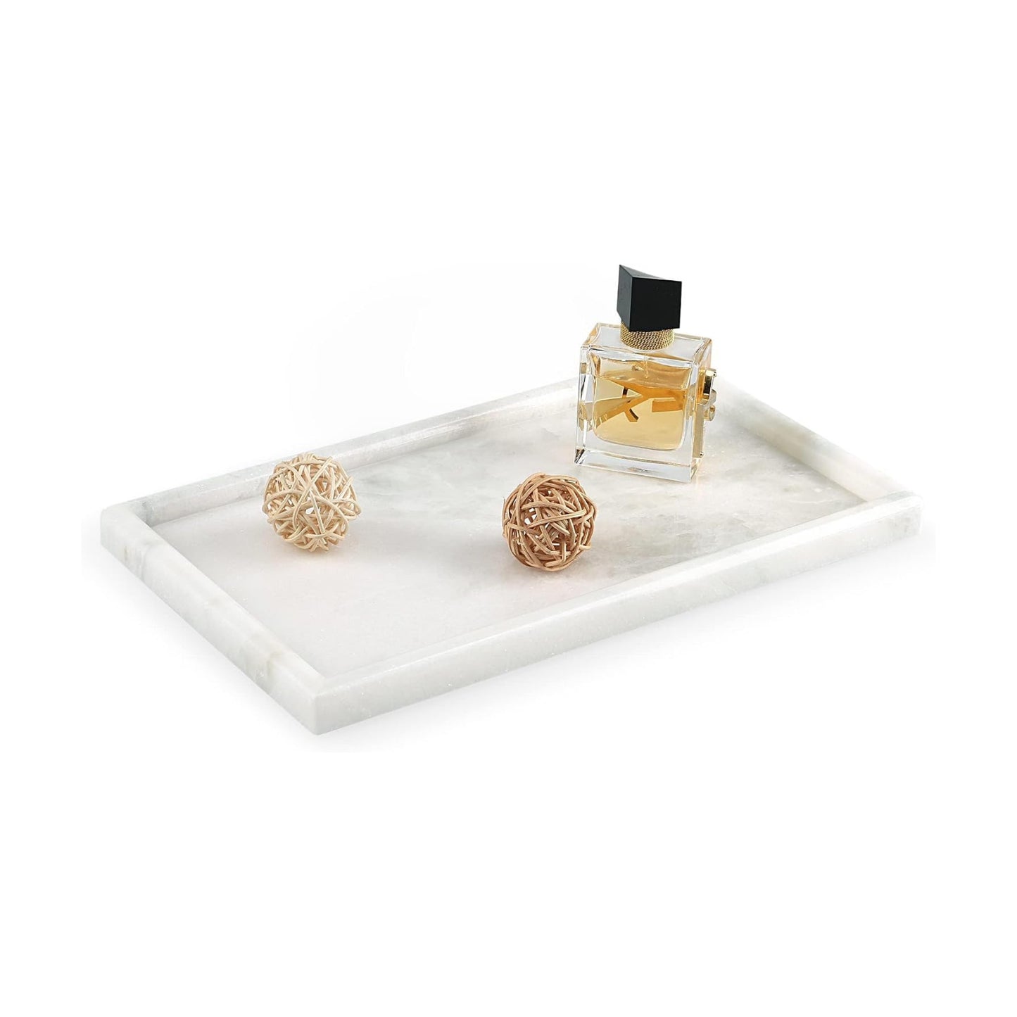 Perfume Candle Tray / White Marble-namib Fantasy / 12 x 7 x 0.8