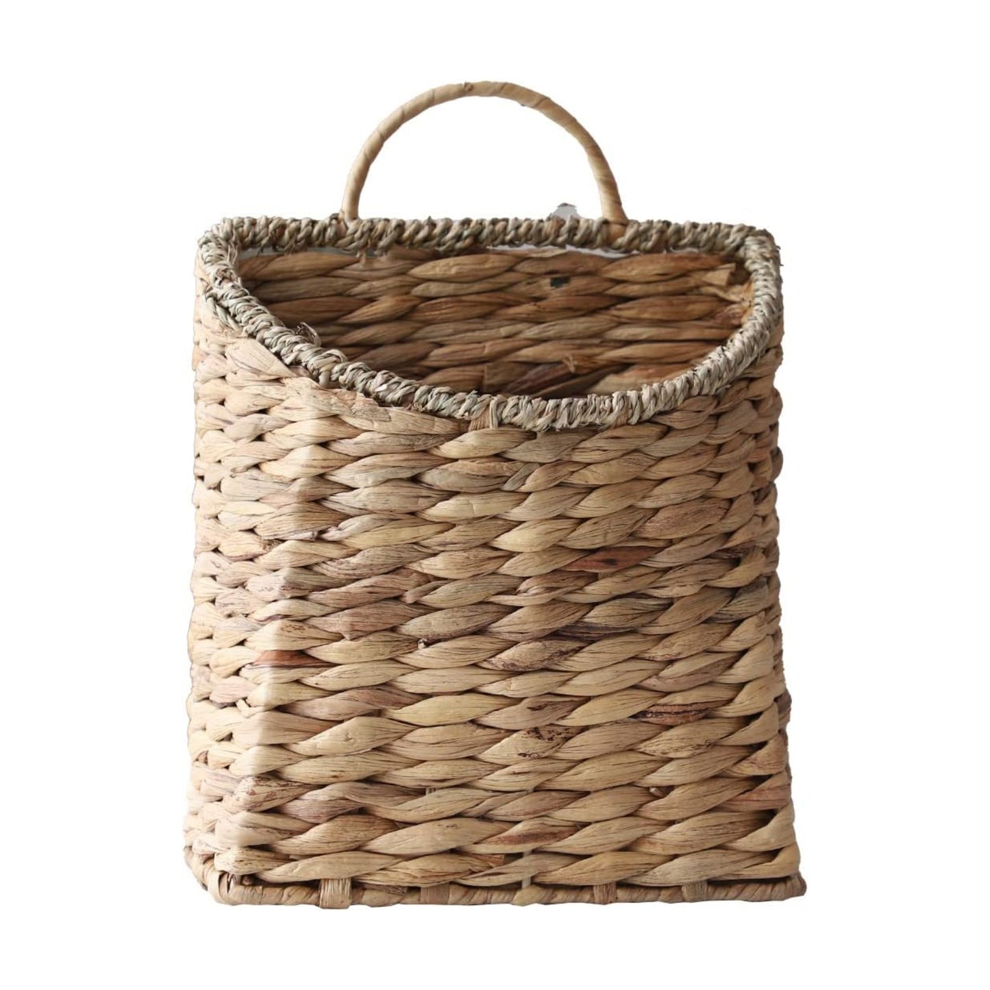 Woven Hanging Basket Water Hyacinth Hanging Wall Basket Wicker Handmade Baskets / Seagrass Mouth
