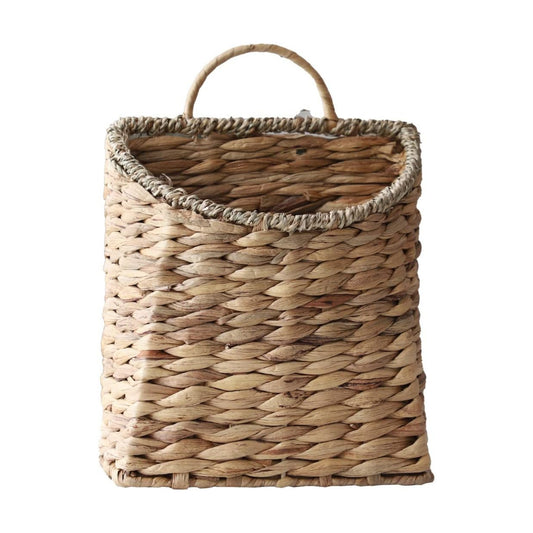 Woven Hanging Basket Water Hyacinth Hanging Wall Basket Wicker Handmade Baskets / Seagrass Mouth
