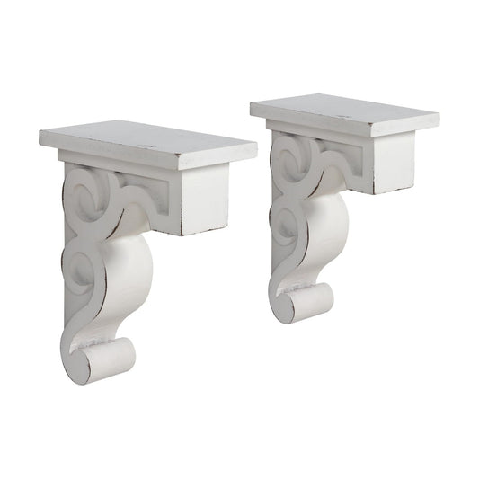 Distressed Farmhouse Bookends for Heavy Books / White / Set of 2