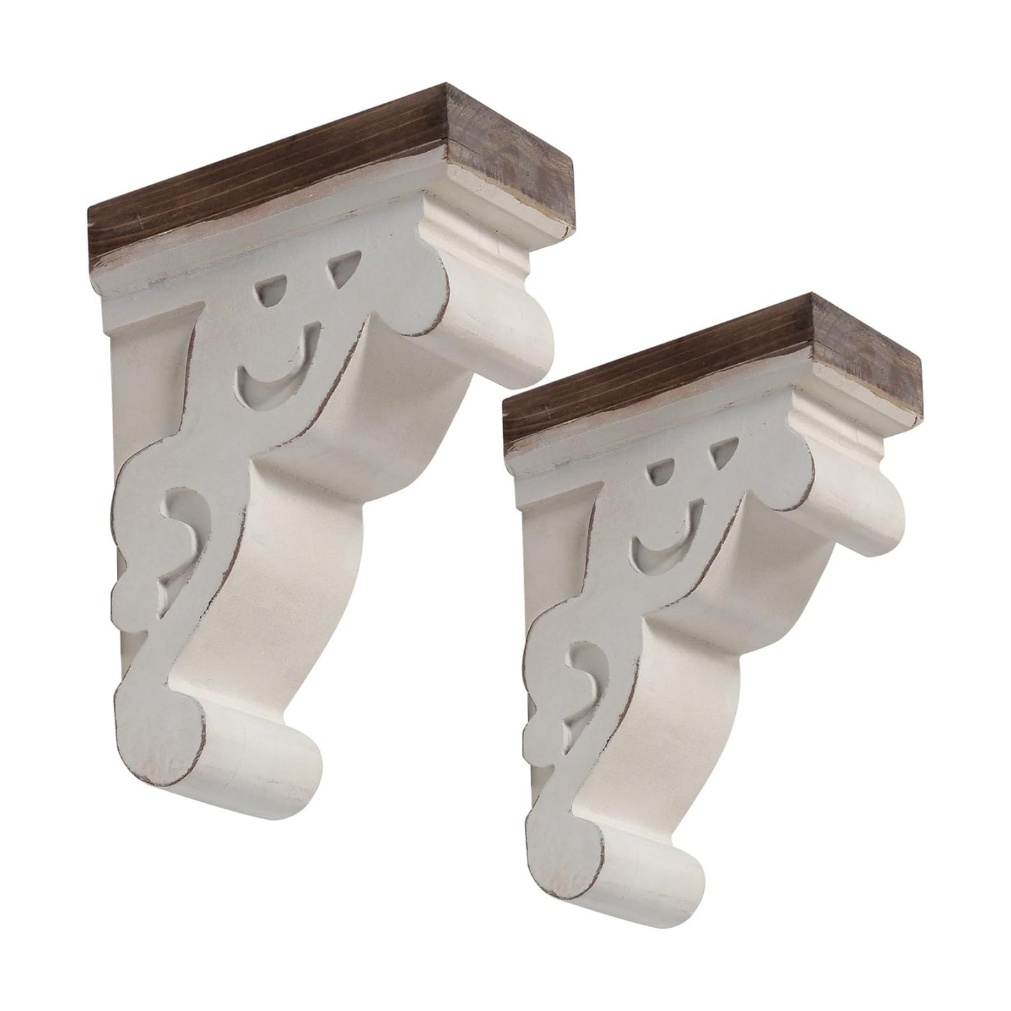 Wood Bookends Decorative / White