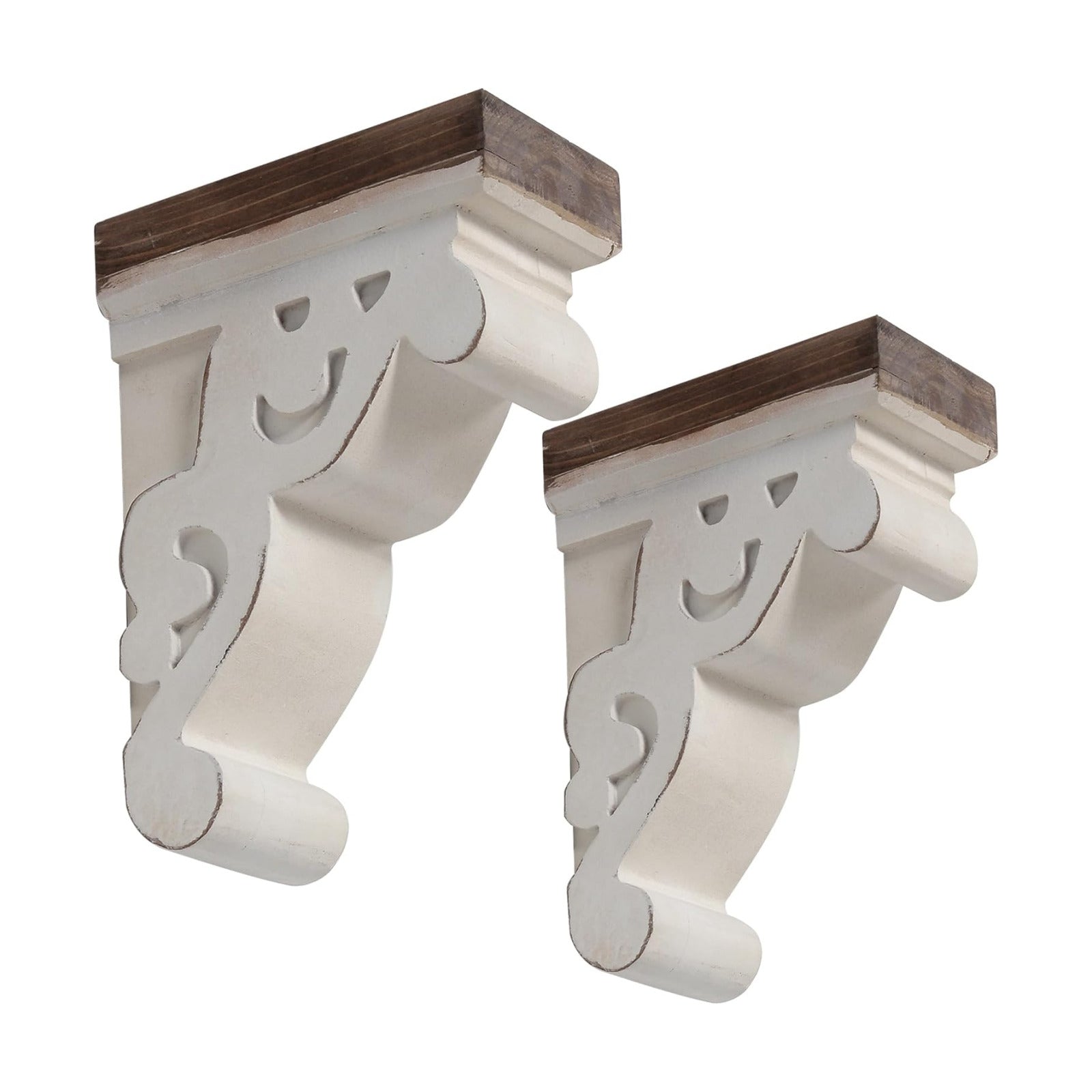 Wood Bookends Decorative / White