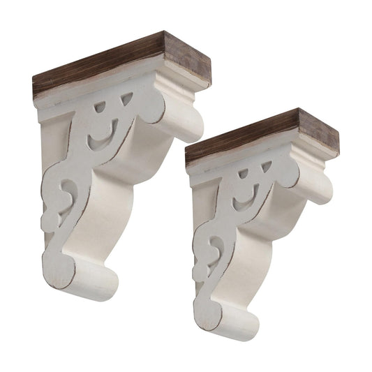 Wood Bookends Decorative / White