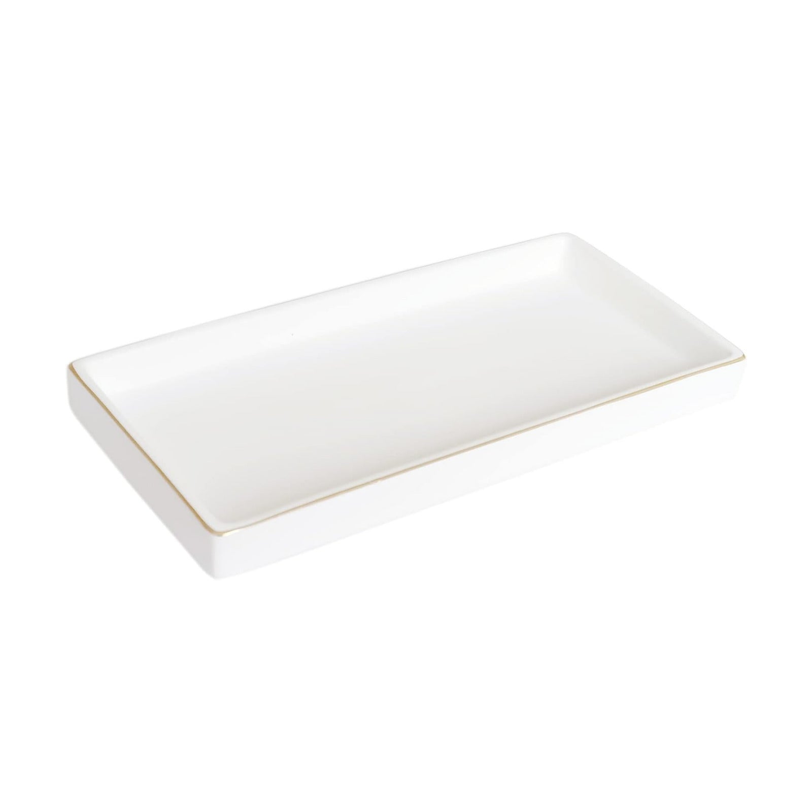 Ceramic Bathroom Tray for Countertop / White / 10 x 5