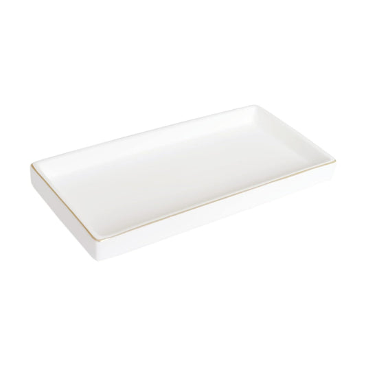 Ceramic Bathroom Tray for Countertop / White / 10 x 5