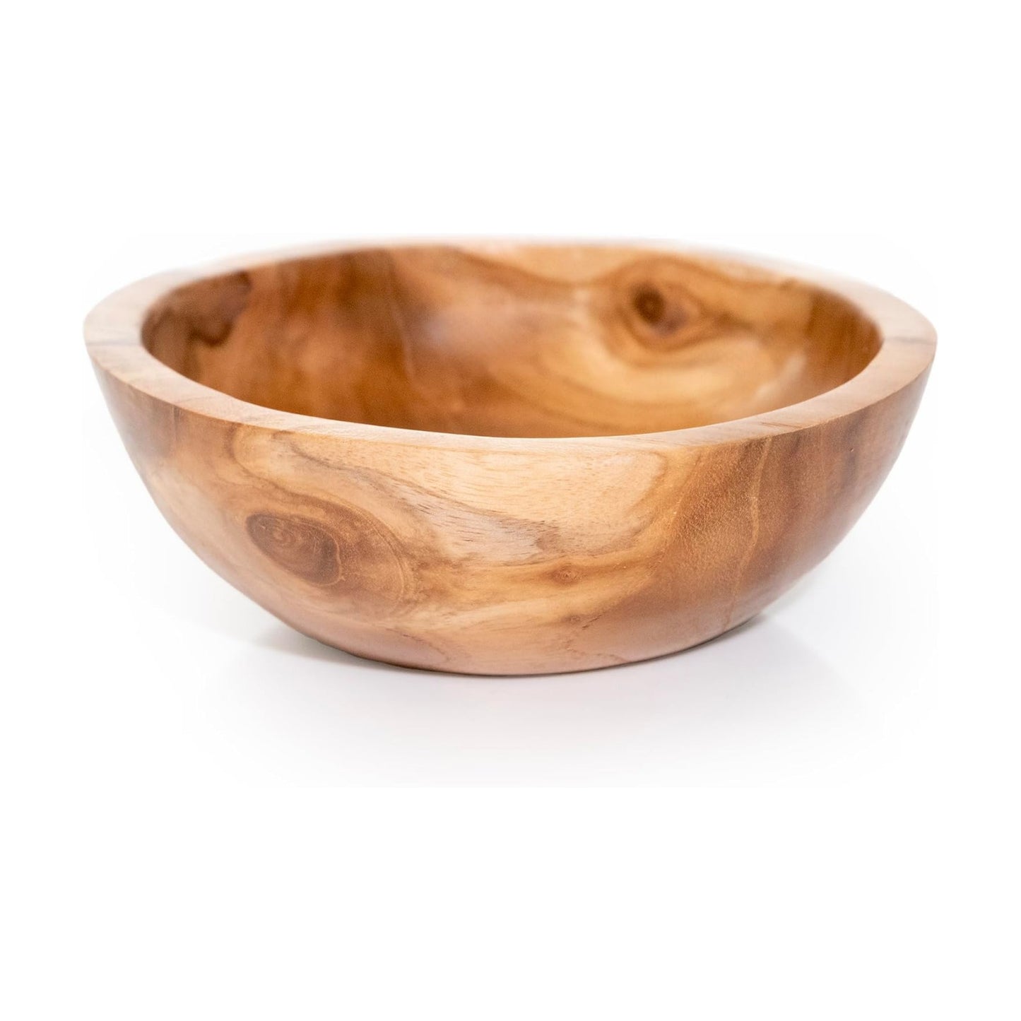 Hand Carved Teak Wood Mini Decorative Round Small Bowl / 6" Diameter