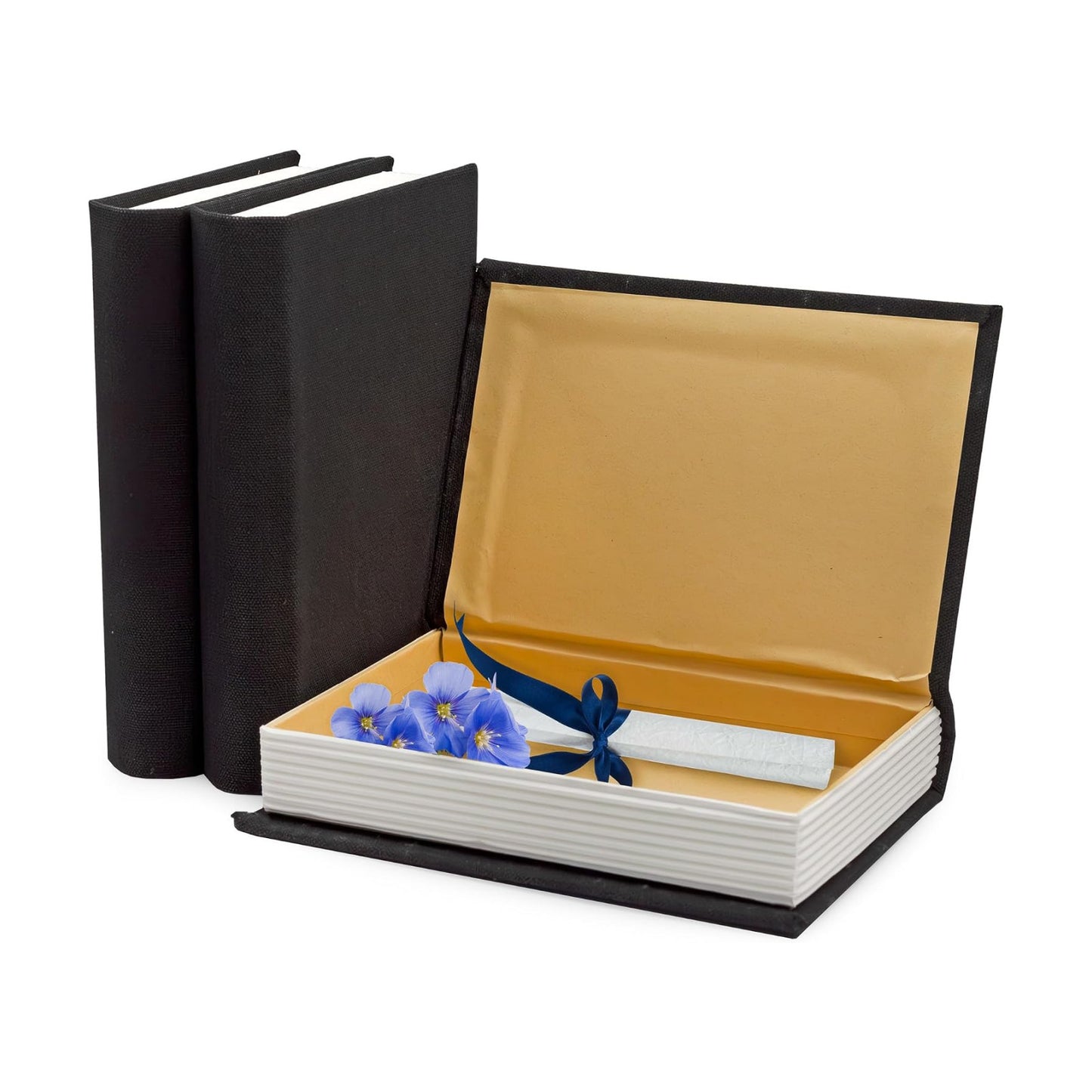 Faux Book Stack / Black / Set of 3