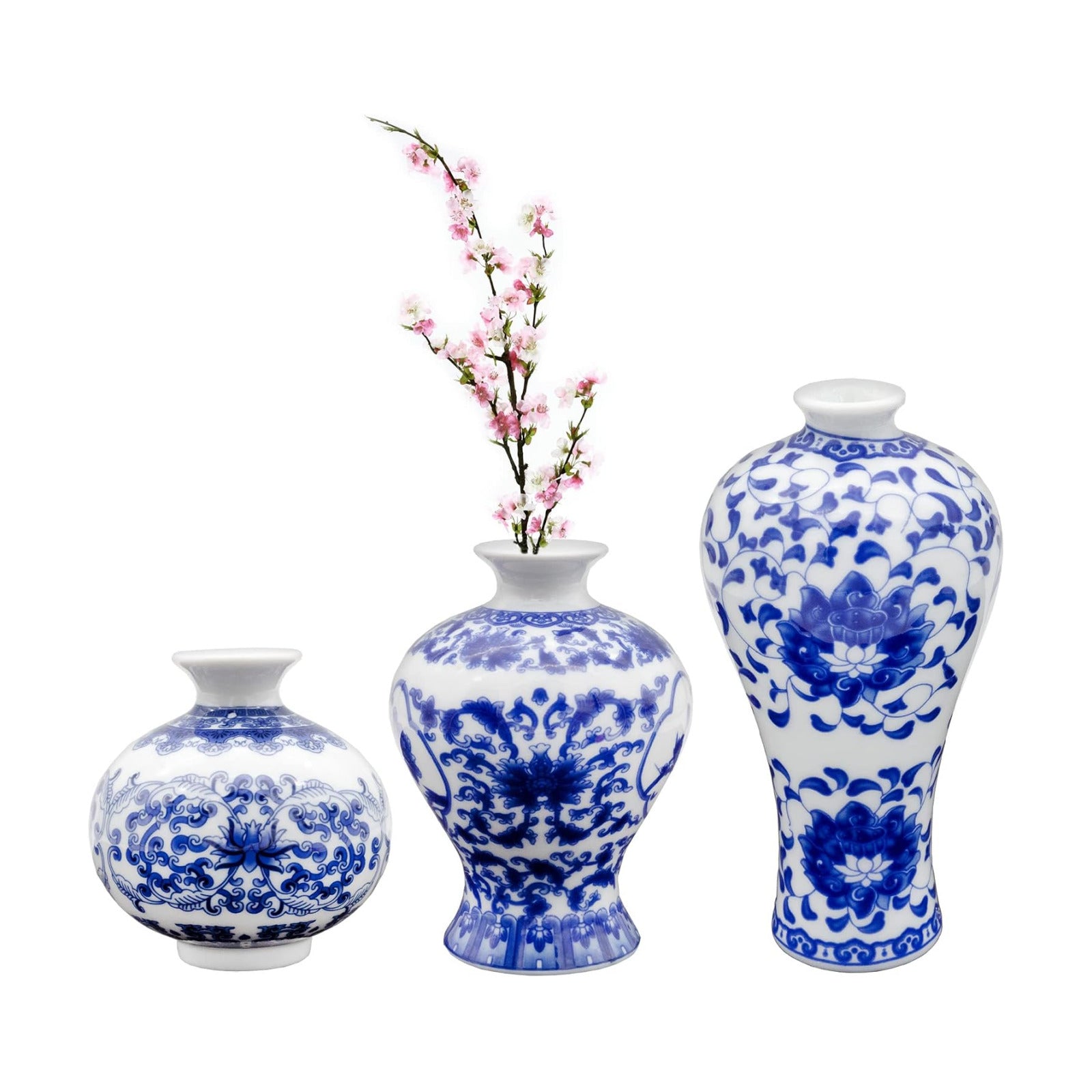 Mini Decorative Bud Vases for Farmhouse / Blue / Set of 3