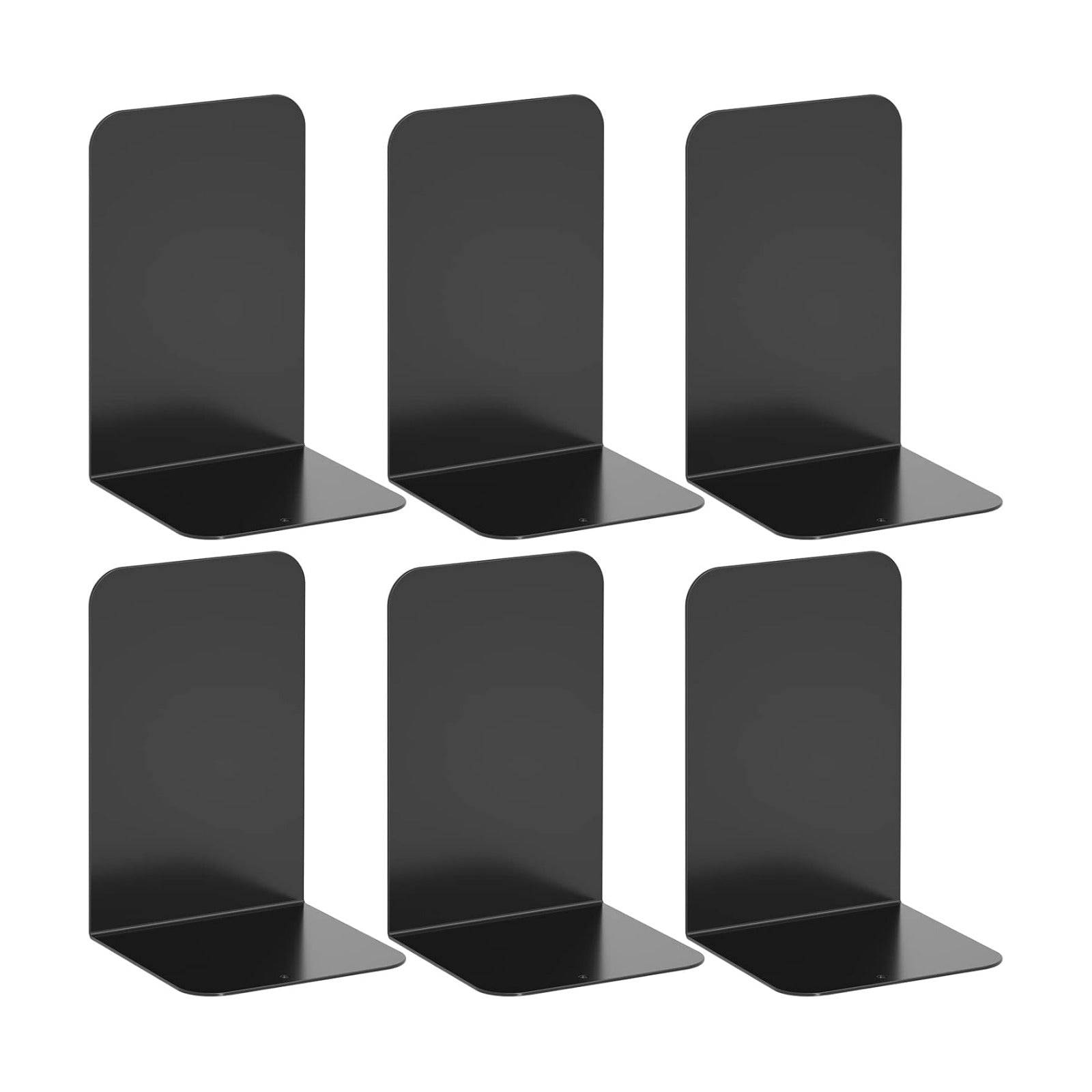 Black Metal Book Ends / Black Bookends / Set of 6