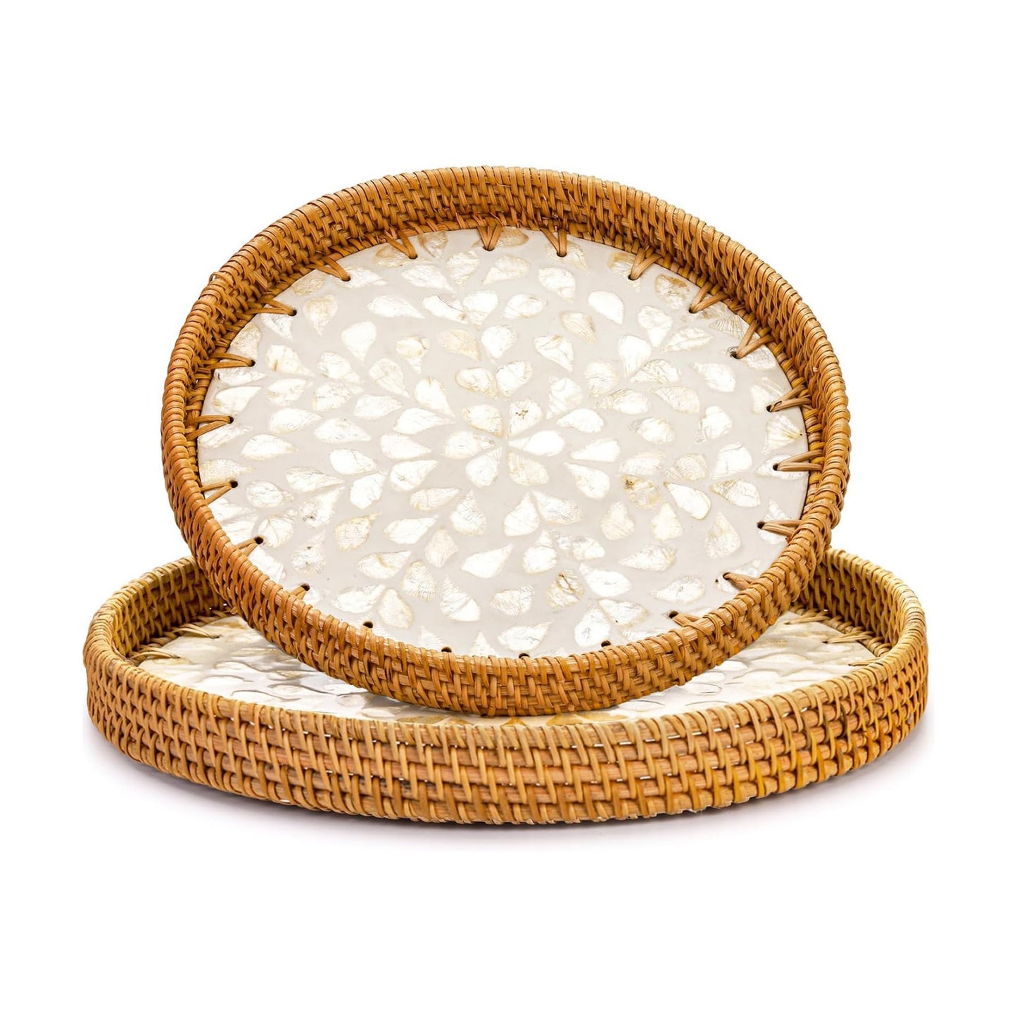 Round Rattan Tray / Set of 2