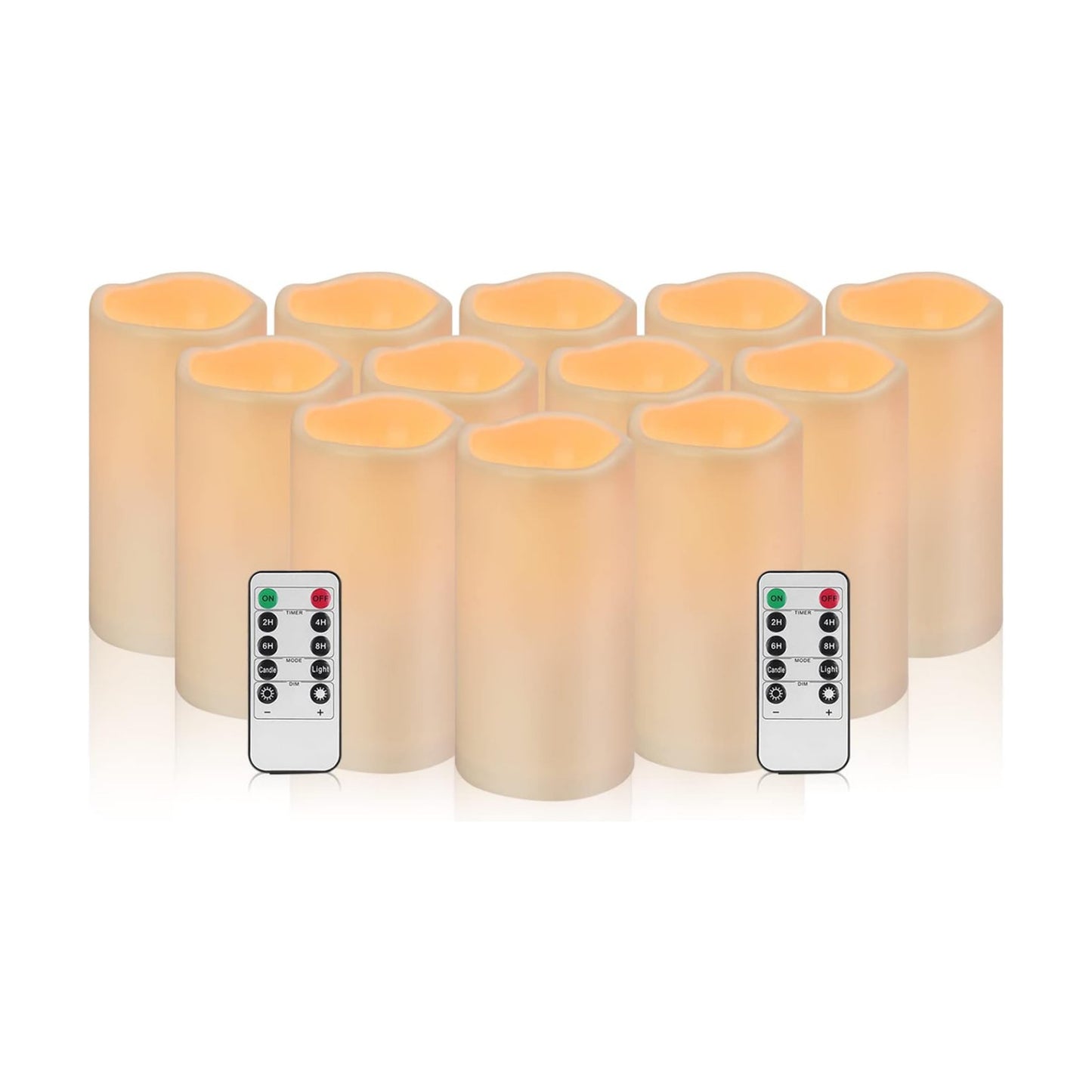 wemarry Waterproof Flameless Candles with Remote, Outdoor Indoor Battery Operated Candles(D3 x H 6"),12Pcs Led Fake
