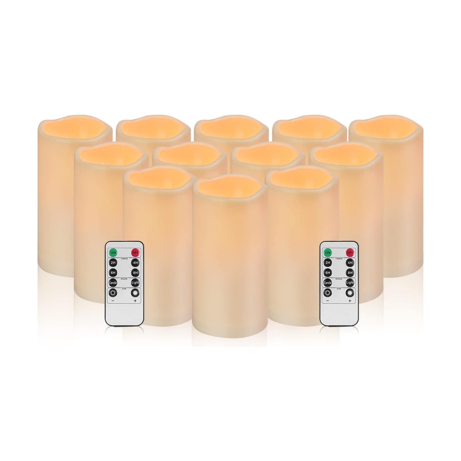 wemarry Waterproof Flameless Candles with Remote, Outdoor Indoor Battery Operated Candles(D3 x H 6"),12Pcs Led Fake