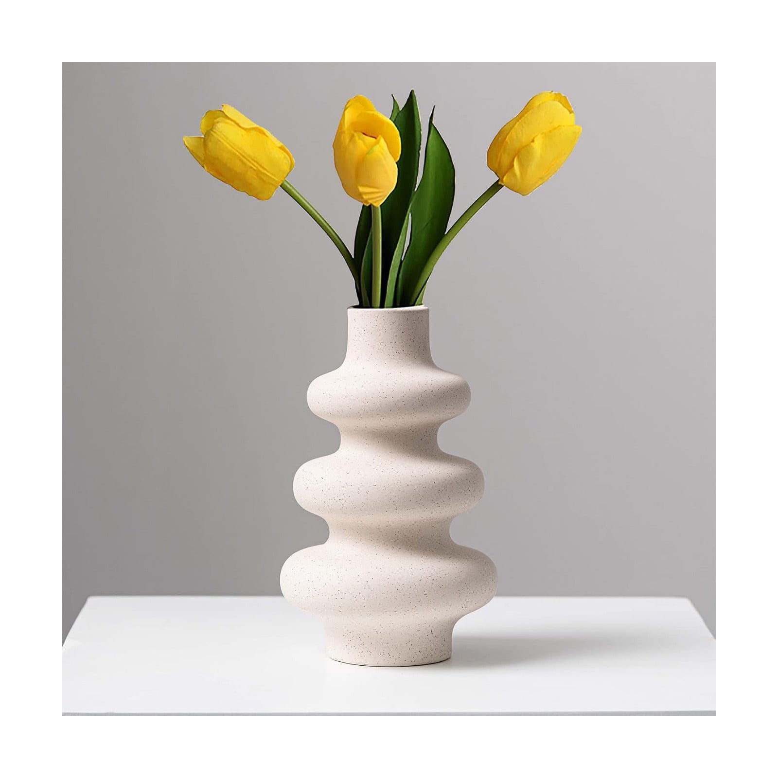 Ceramic Modern Dried Flower Vase / Off White A / Single Large