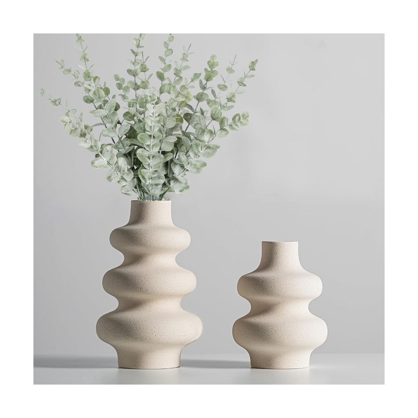 Ceramic Vases Set 2 / Off White B / Small & Large Set