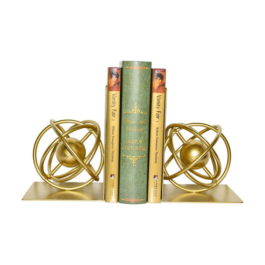 Modern Metal Unique Bookends / Round / Gold