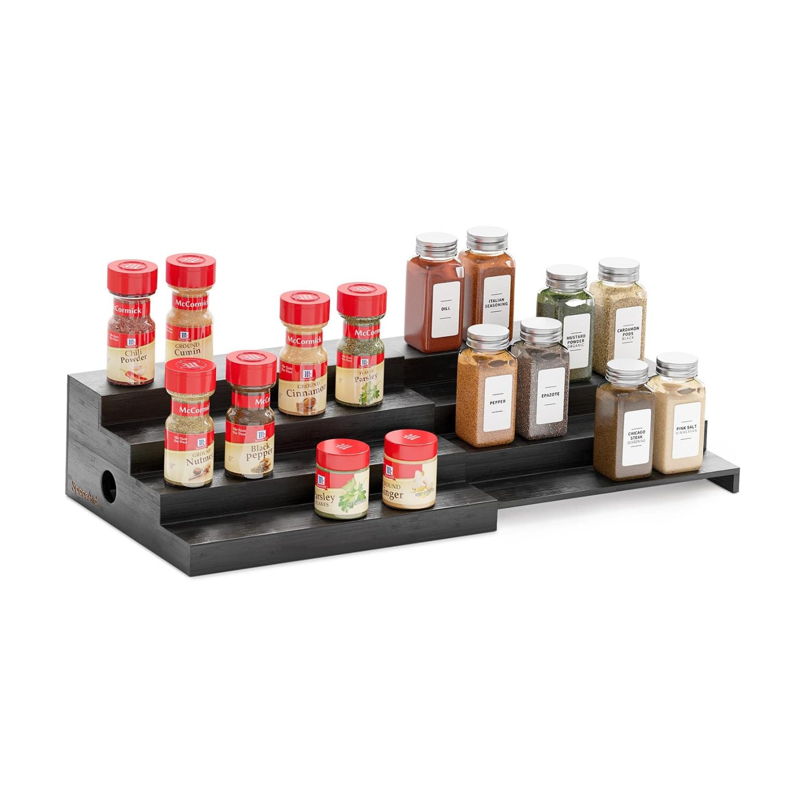 SpaceAid Bamboo Spice Rack Organizer for Cabinet, Kitchen Pantry Spices Storage Rack for Cabinets Organization, Home