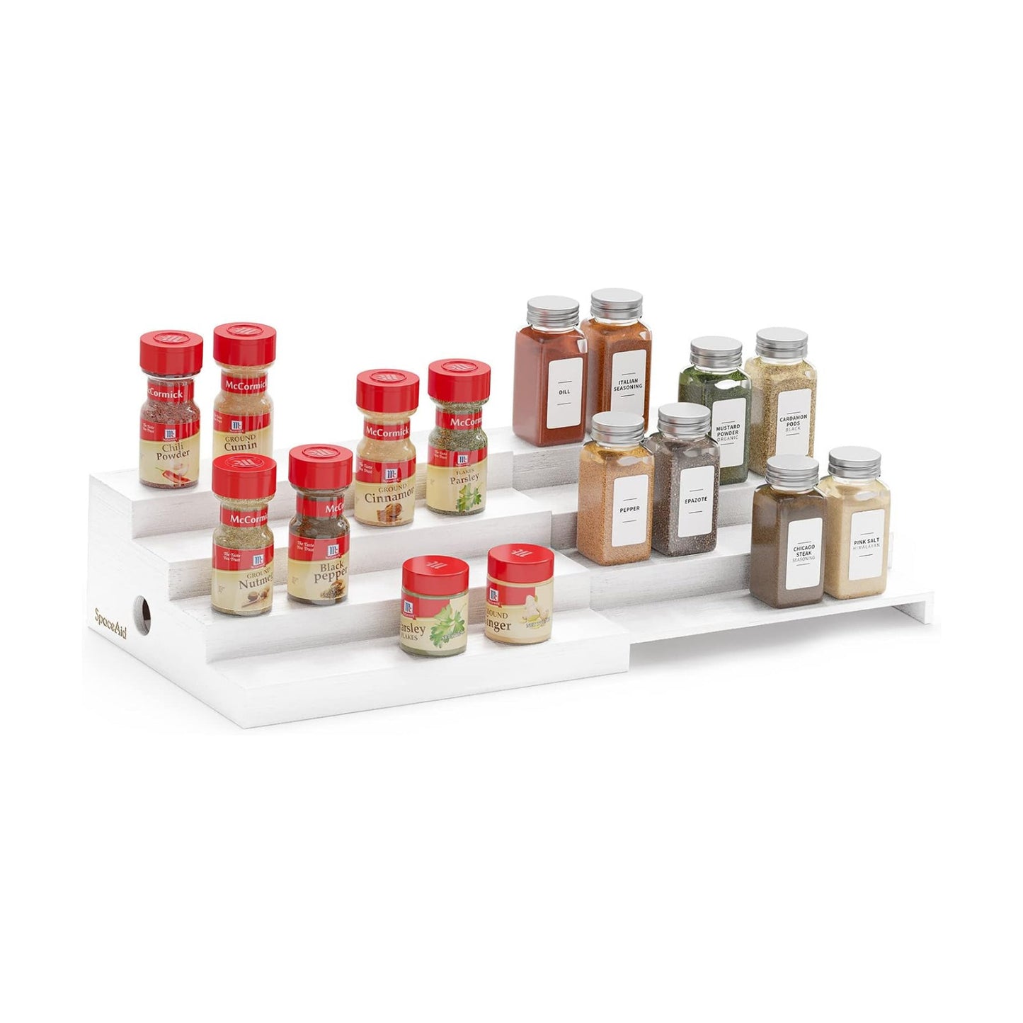 SpaceAid Bamboo Spice Rack Organizer for Cabinet, Kitchen Pantry Spices Storage Rack for Cabinets Organization, Home