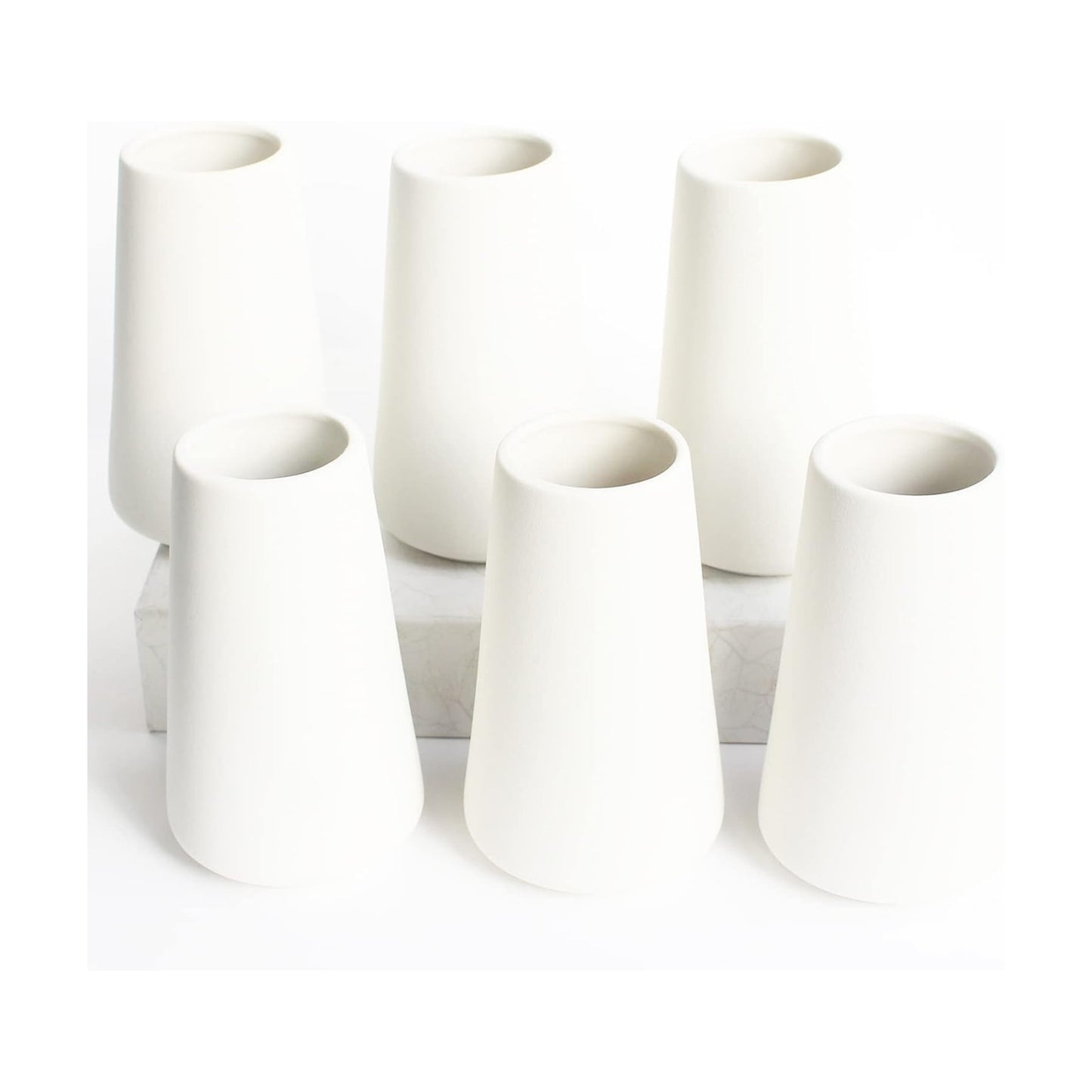 Ceramic Vases / Style A / White / 6 Inch / Set of 6