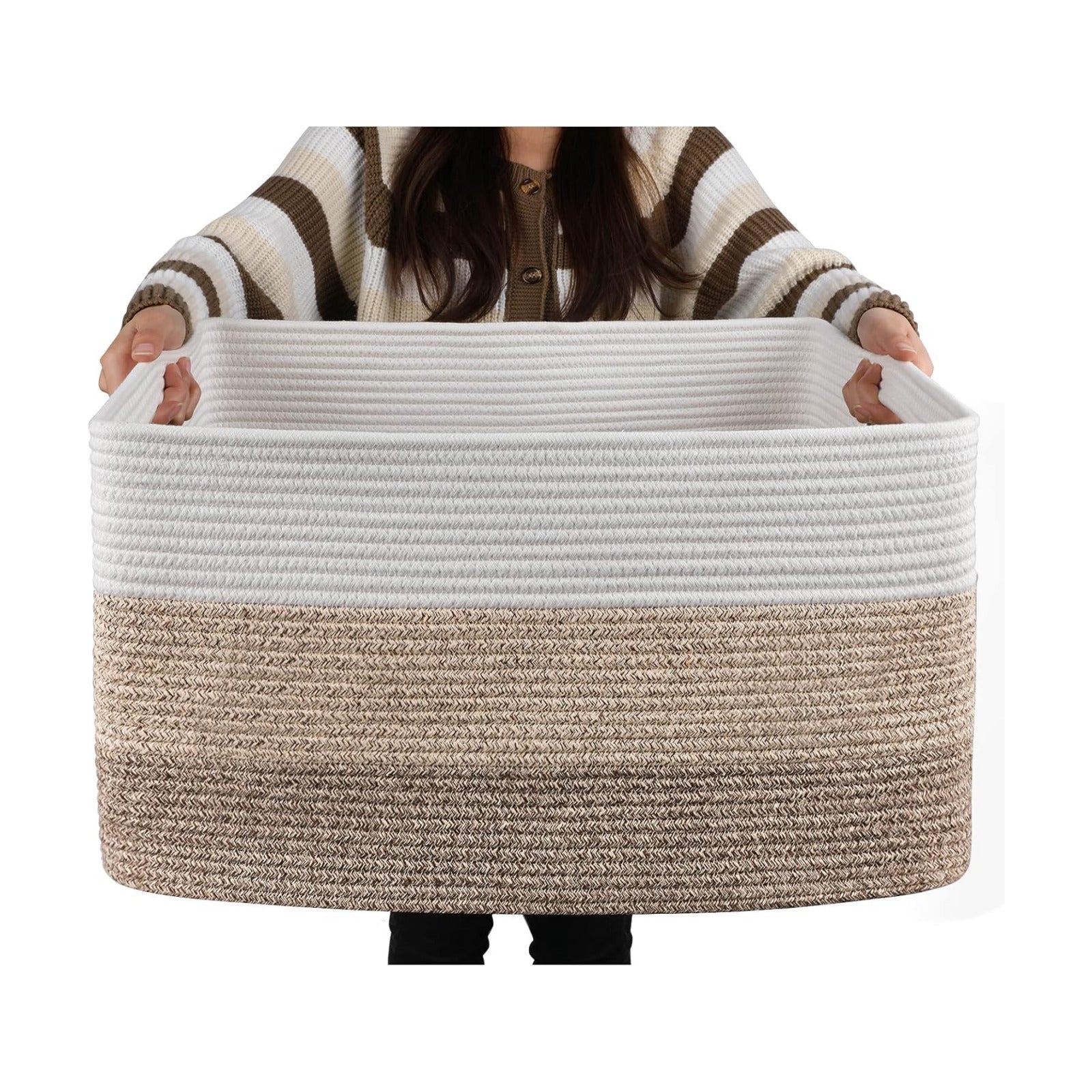Rectangle Woven Baskets / Gradient Yellow / 22 x 17 x 12