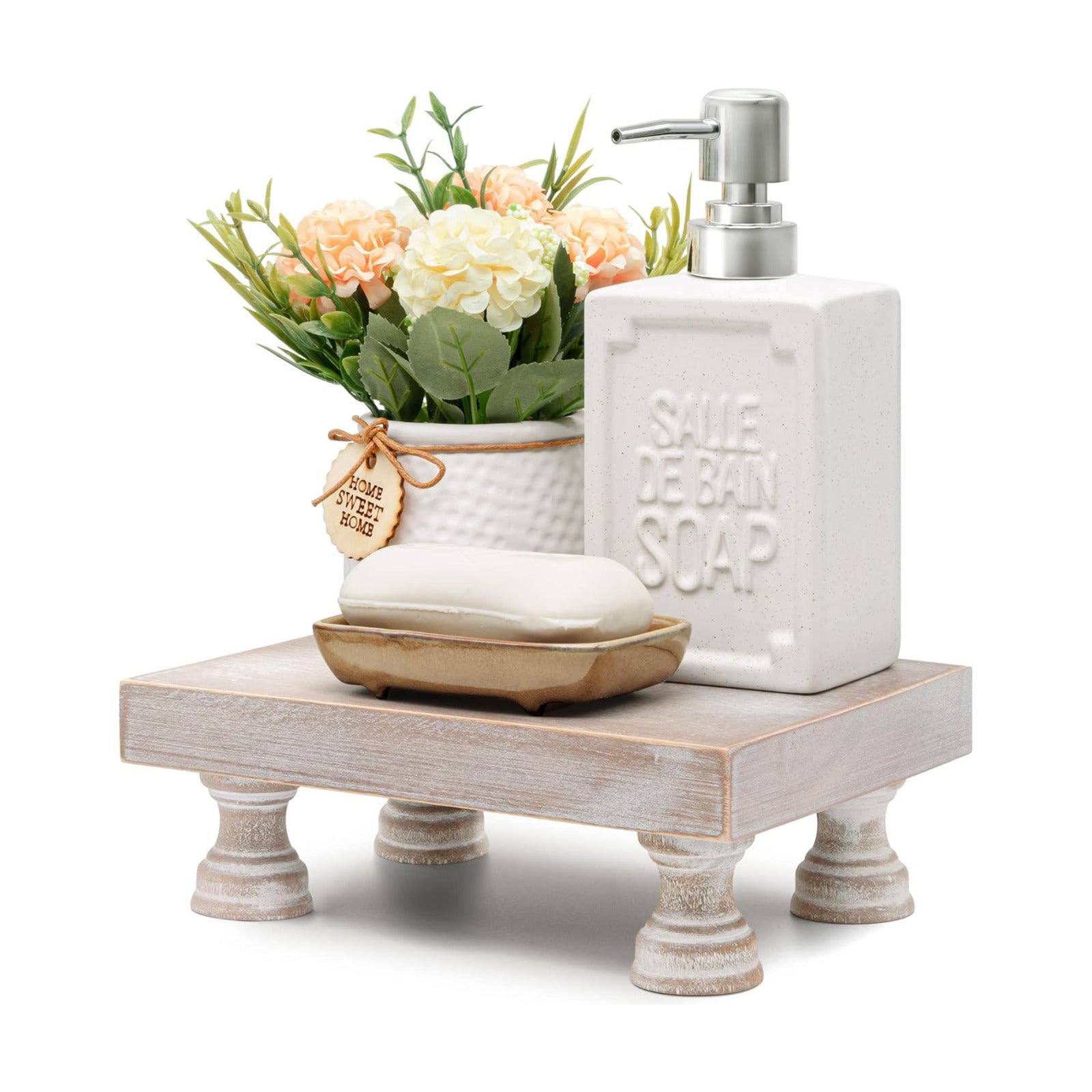 Decorative Pedestal Stand For Display Your Home Decorations / Natural Wood - Paulownia Wood