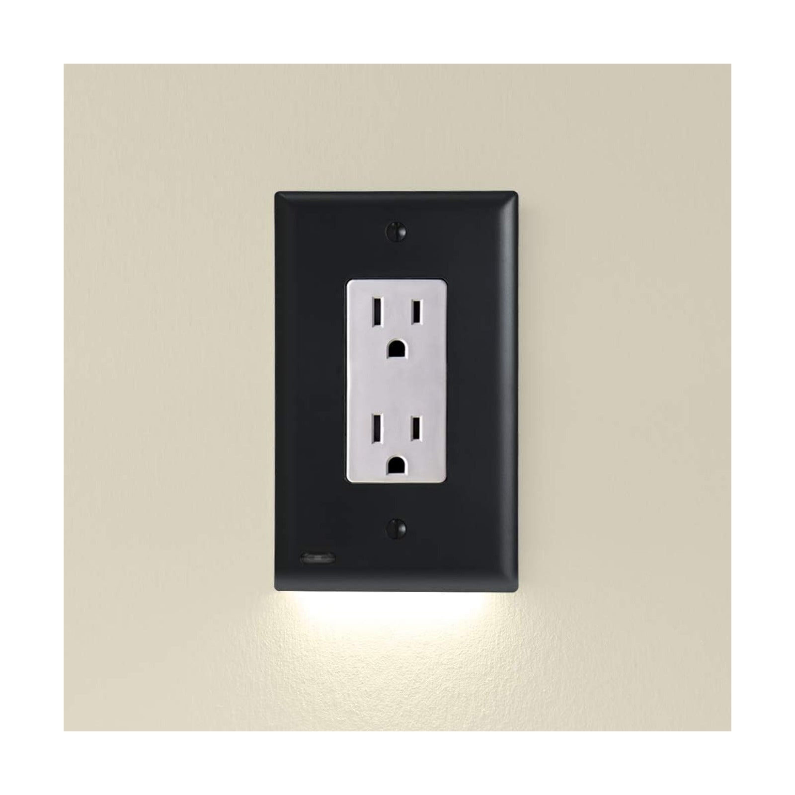 Single - SnapPower GuideLight [for Standard Decor, Not GFCI outlets] - Night Light - Electrical Outlet Wall Plate with