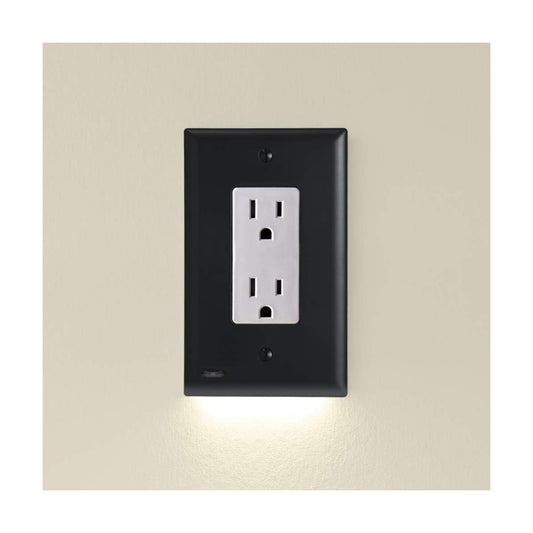 Single - SnapPower GuideLight [for Standard Decor, Not GFCI outlets] - Night Light - Electrical Outlet Wall Plate with