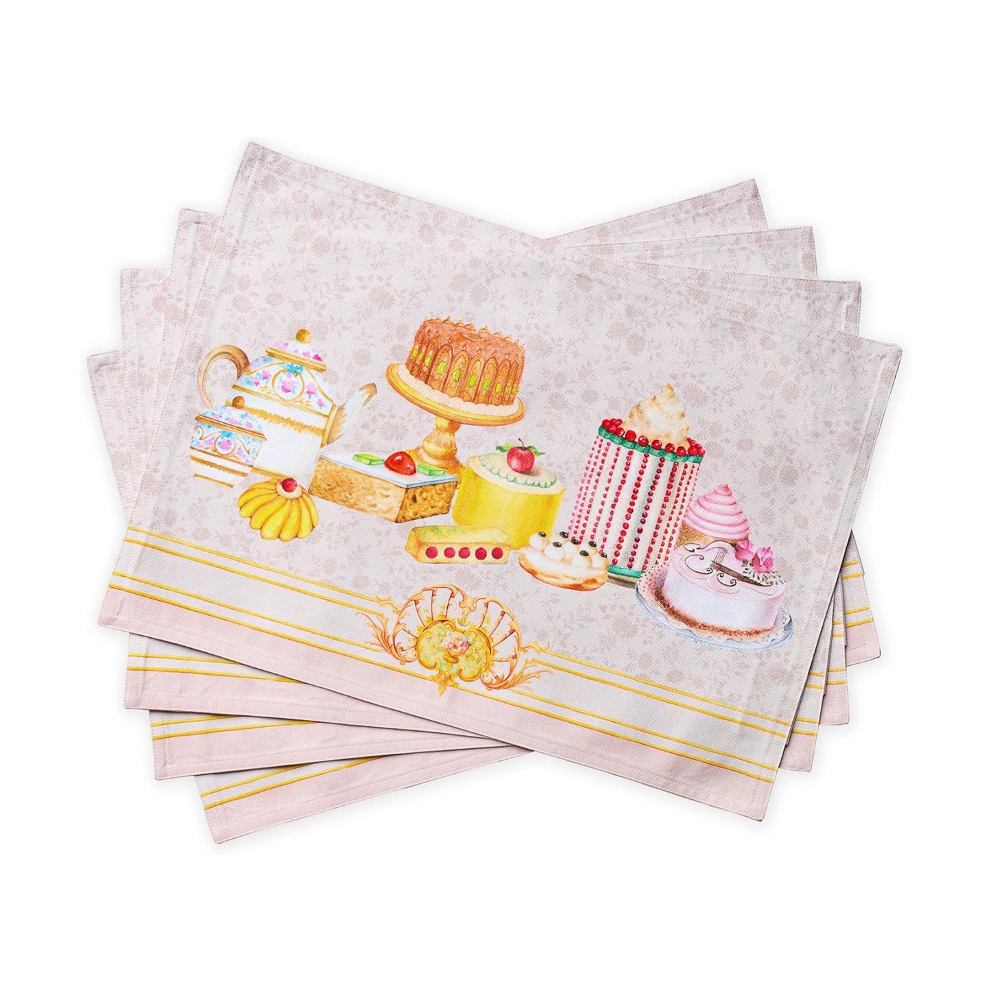 Maison d' Hermine Placemats Set of 4 Reusable 100% Combed Cotton (13"x19") | Cloth Place Mats Washable Table Mats for