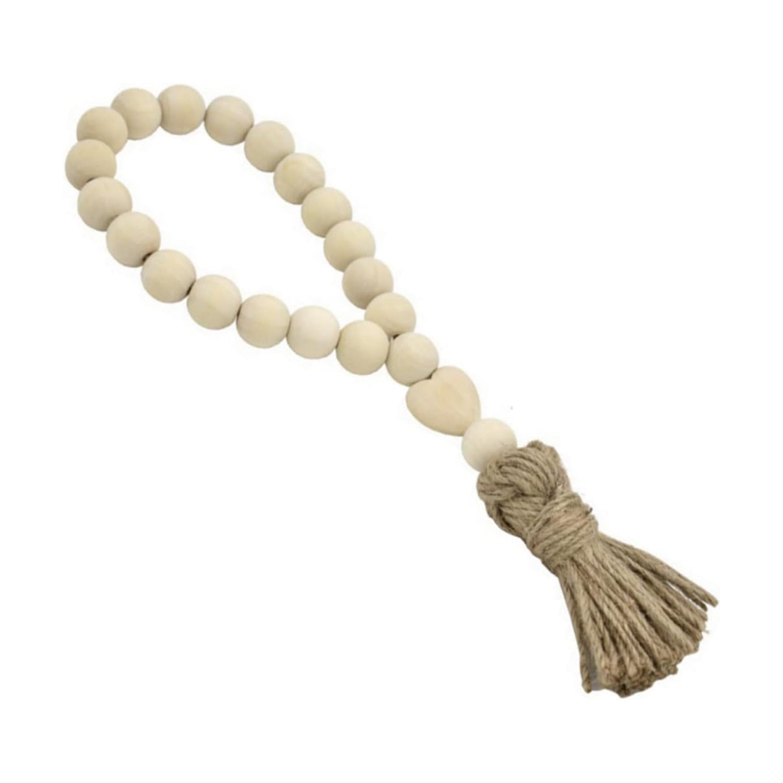 Rustic Wooden Bead Garland / 11 Inch