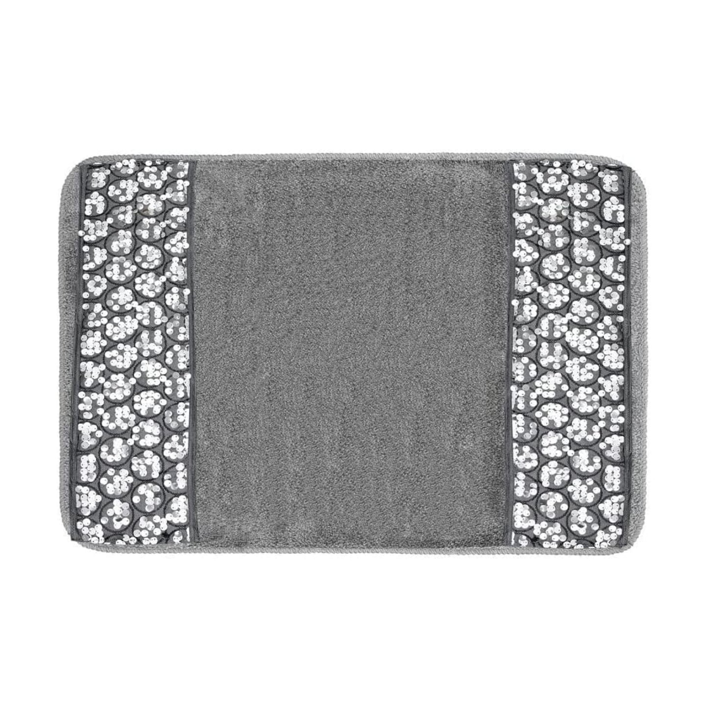 Zahari Home Sinatra Modern Bathroom Rug Classic Luxury Bath Rug Contemporary Decor Silver Bath Mat for Shower Unique