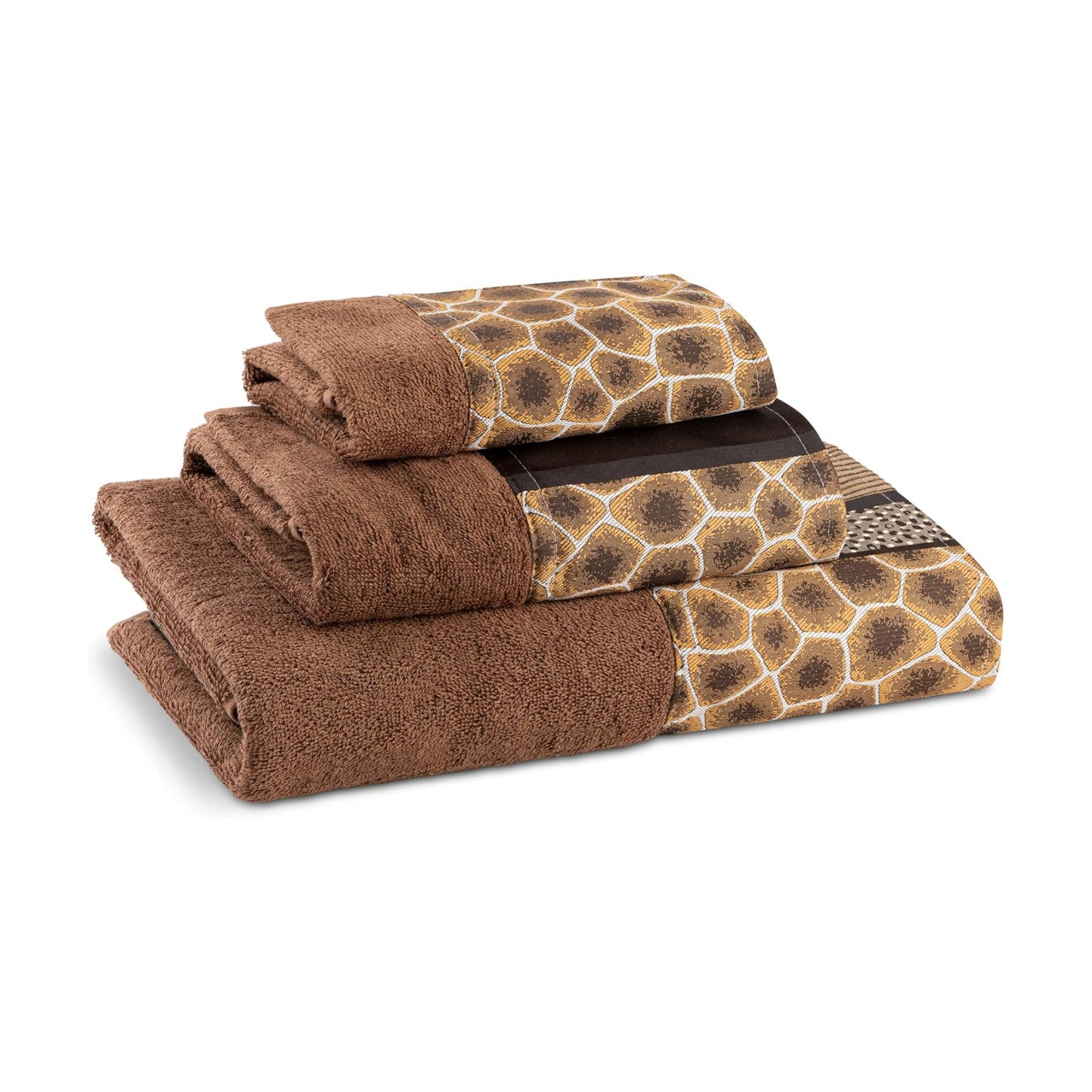 Zahari Home Safari Stripes Animal Bathroom Towel Set - 3 Piece Towel Set, Leopard and Cheetah Design with Zebra and