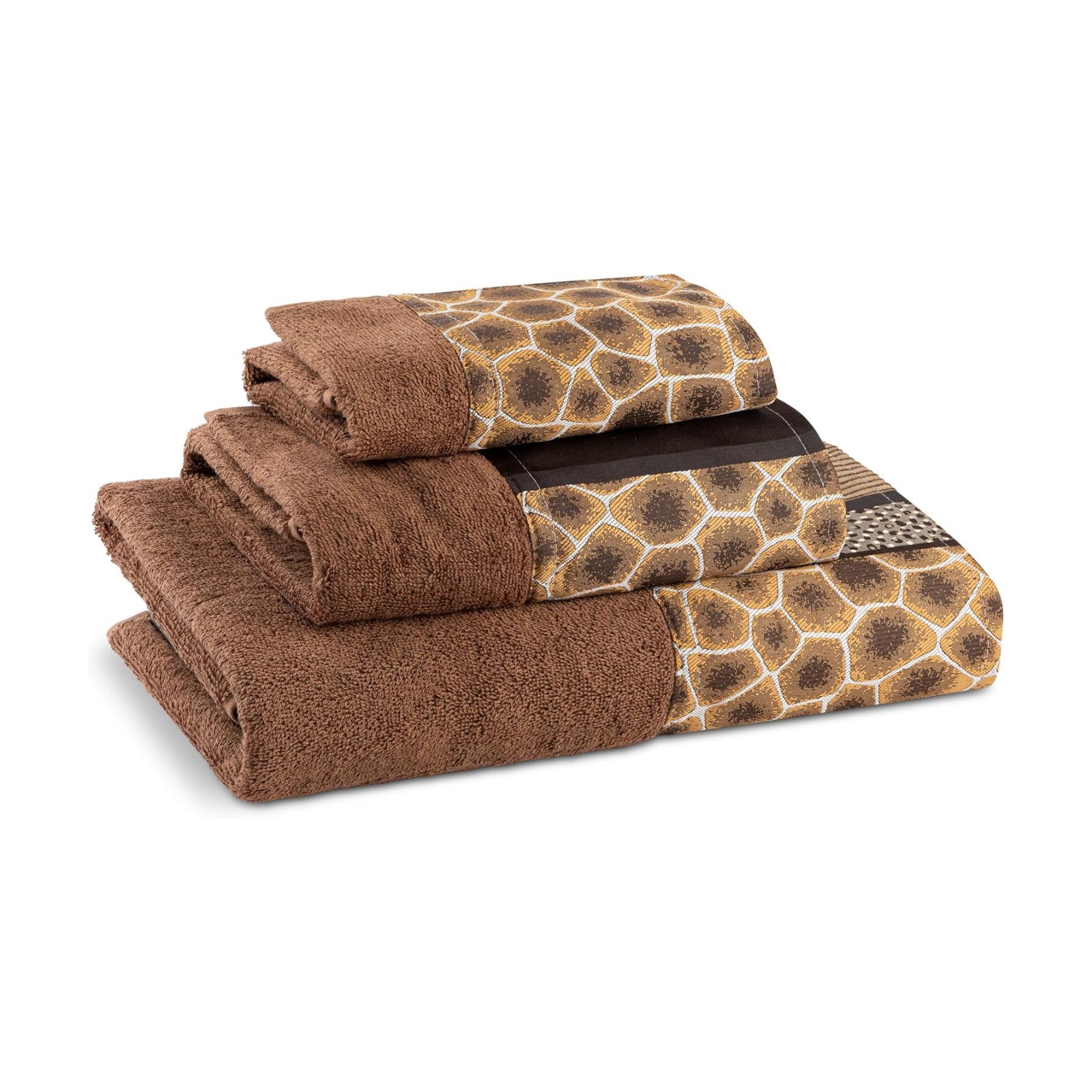Zahari Home Safari Stripes Animal Bathroom Towel Set - 3 Piece Towel Set, Leopard and Cheetah Design with Zebra and