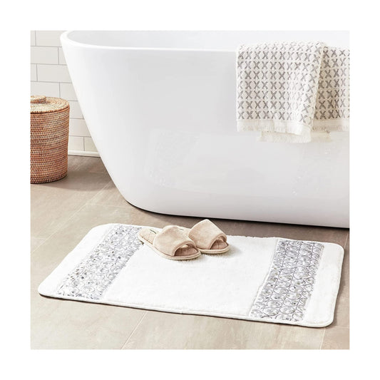 Zahari Home Sinatra Modern Bathroom Rug Classic Luxury Bath Rug Contemporary Decor Stylish Bath Mat for Shower Unique