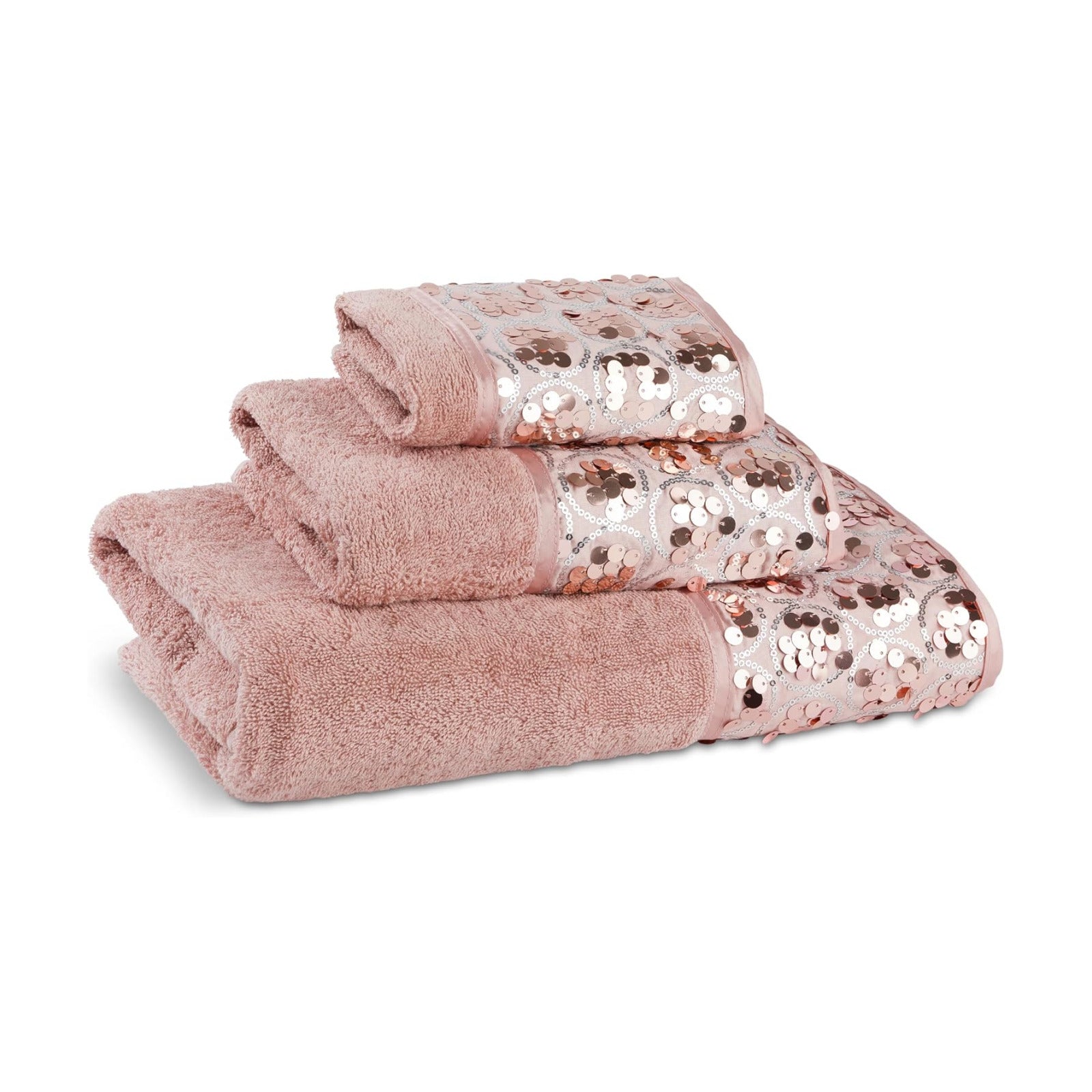 Zahari Home Sinatra Modern Bathroom Towel Set 3 Piece Towel Blush Bath Towel, Hand Towel and Wash Towel Luxury