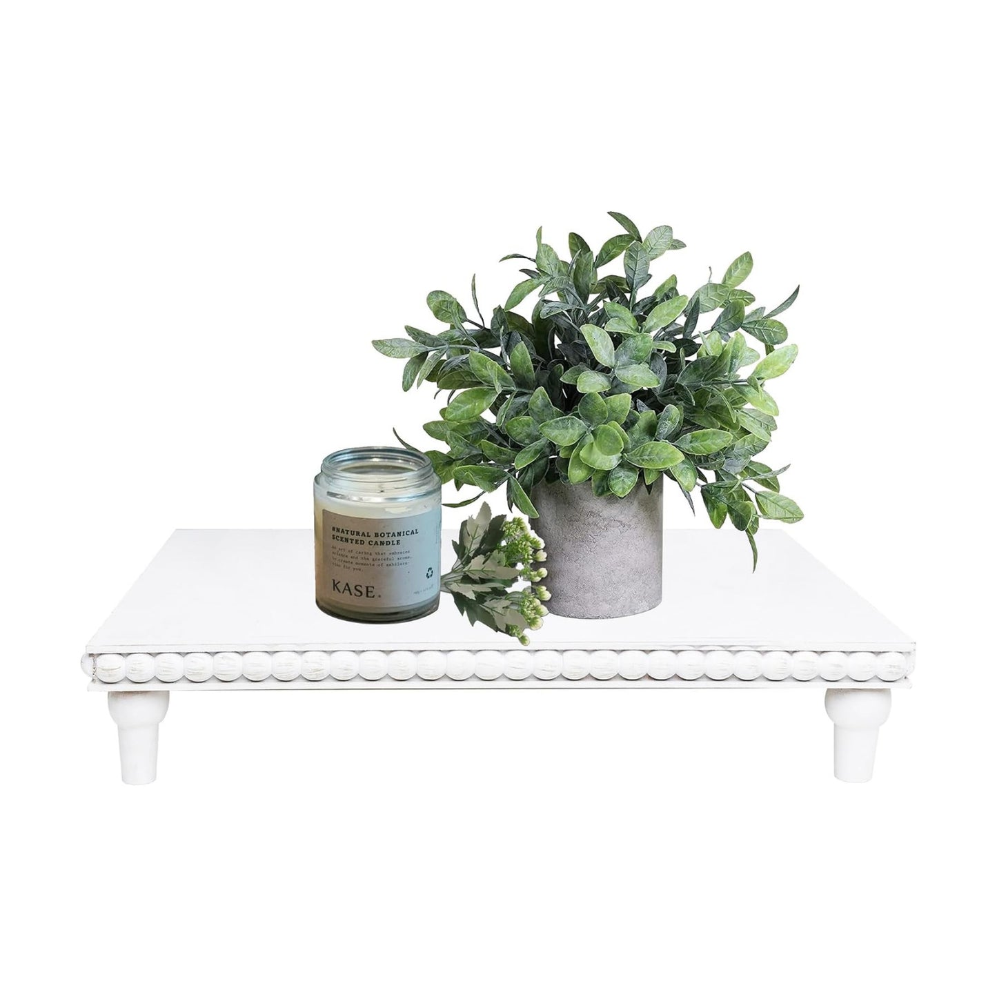 Rustic Tiered Tray Decor for Coffee Bar / White