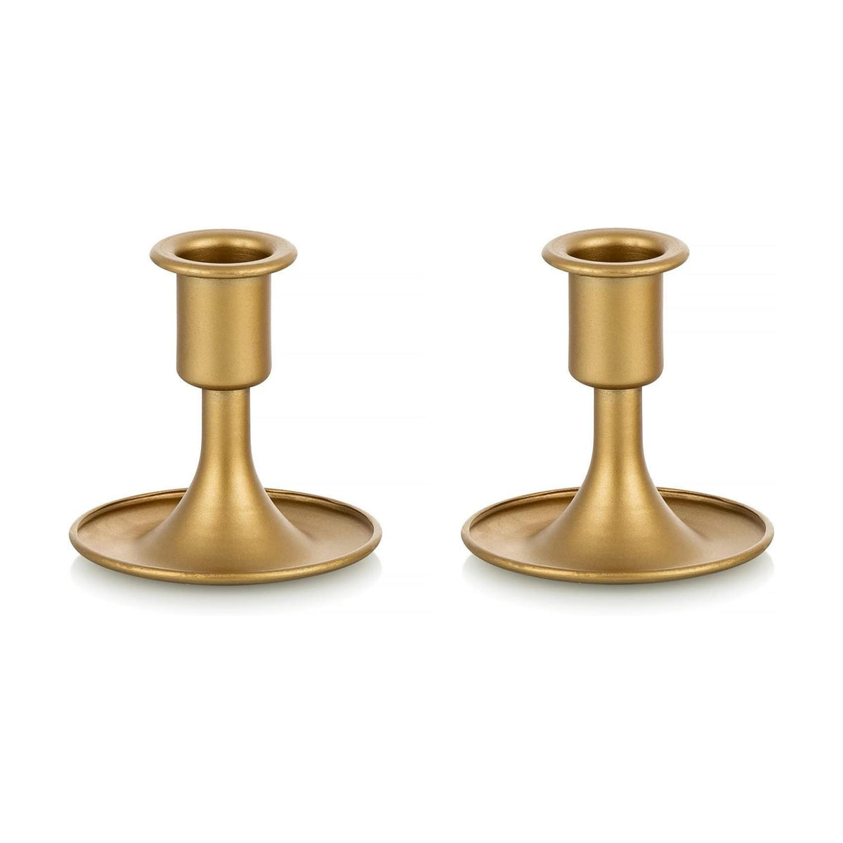 Romadedi Gold Taper Candle Holders, Set of 2, Christmas, Wedding Decor