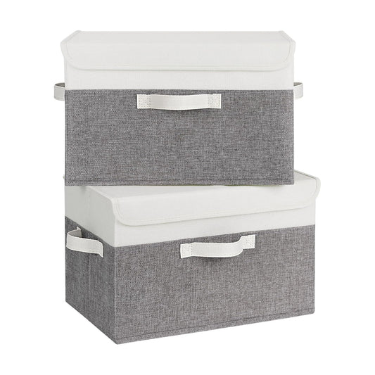 Storage Bins / Closet Organizers / White/gray / Large / Set of 2