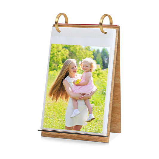 Photo Frames Wooden Flip Photo Album Pictures on Stand Vertical Display for Tabletop / 5 x 7